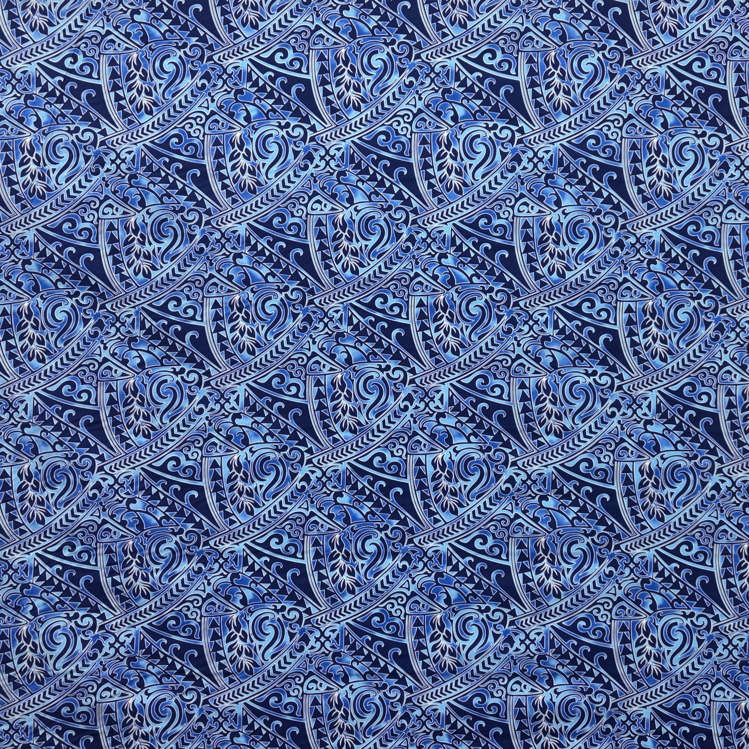 Traditional Polynesian Tattoo Triangle formation Design Poly-Cotton Fabric| Islands Fabric