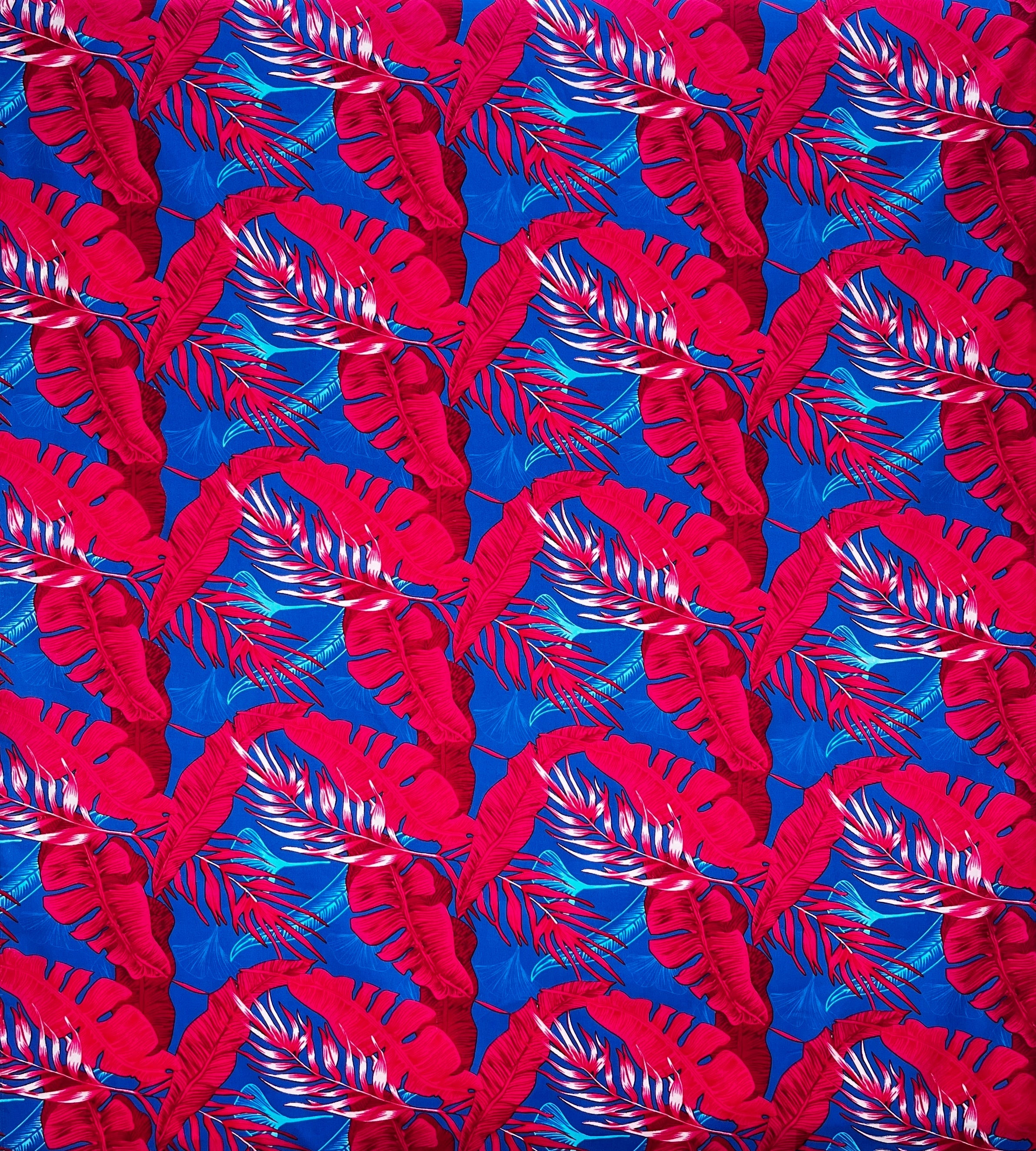 Tropical Leaves All Over design Fabric | Cotton | Spandex Palace