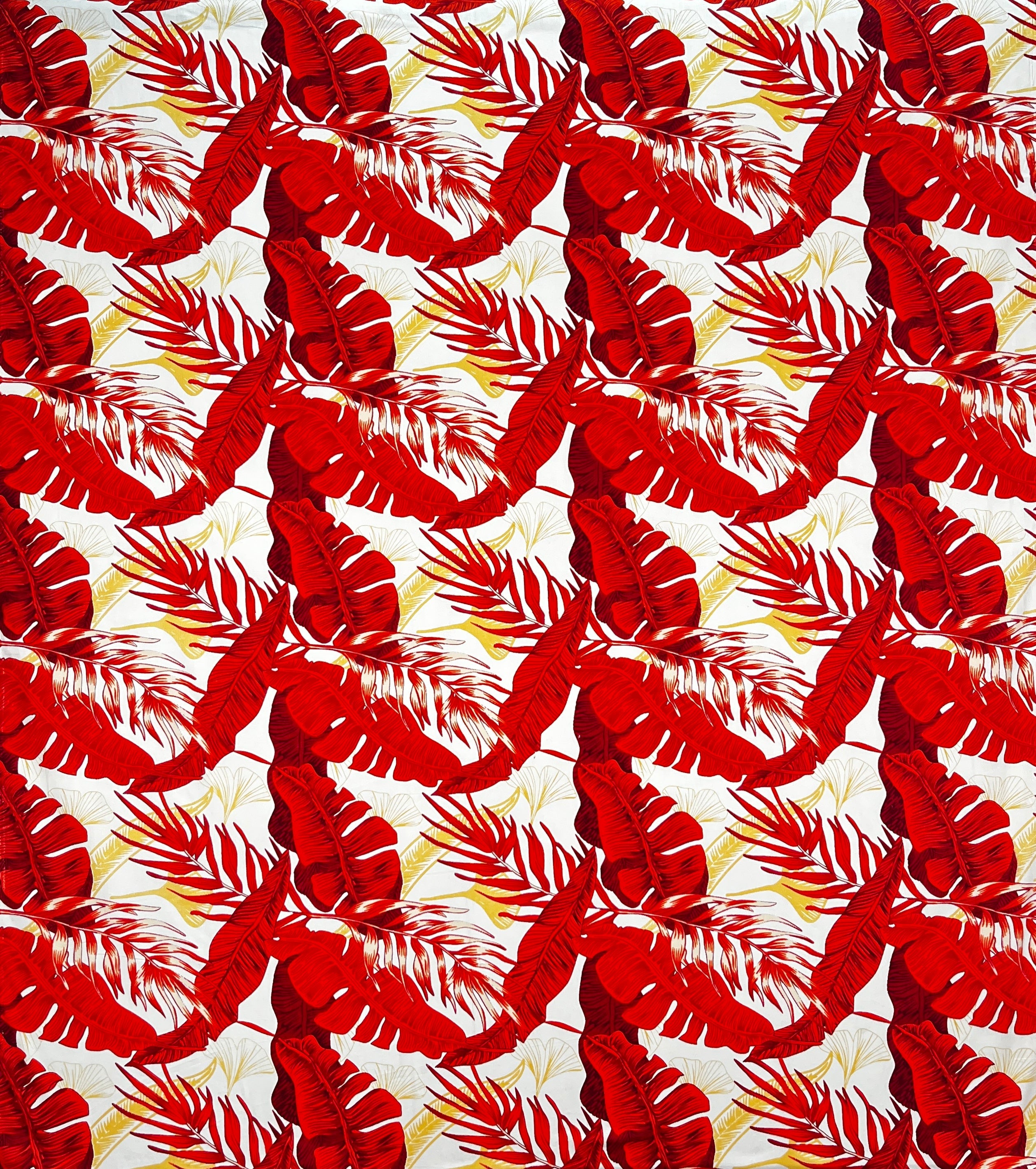 Tropical Leaves All Over design Fabric | Cotton | Spandex Palace