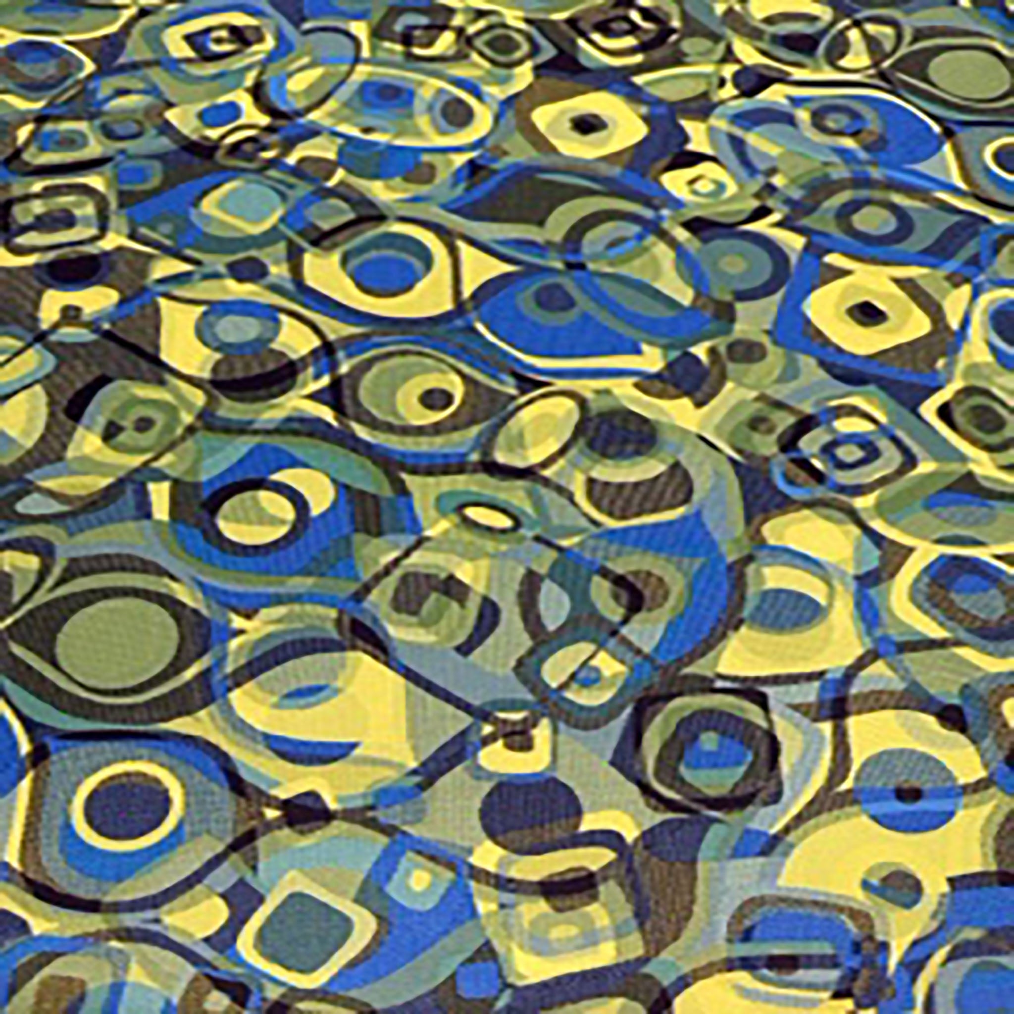 4 Way Stretch Polyester Spandex  Geometric Paper Print  | Spandex Palace Yellow Royal Olive