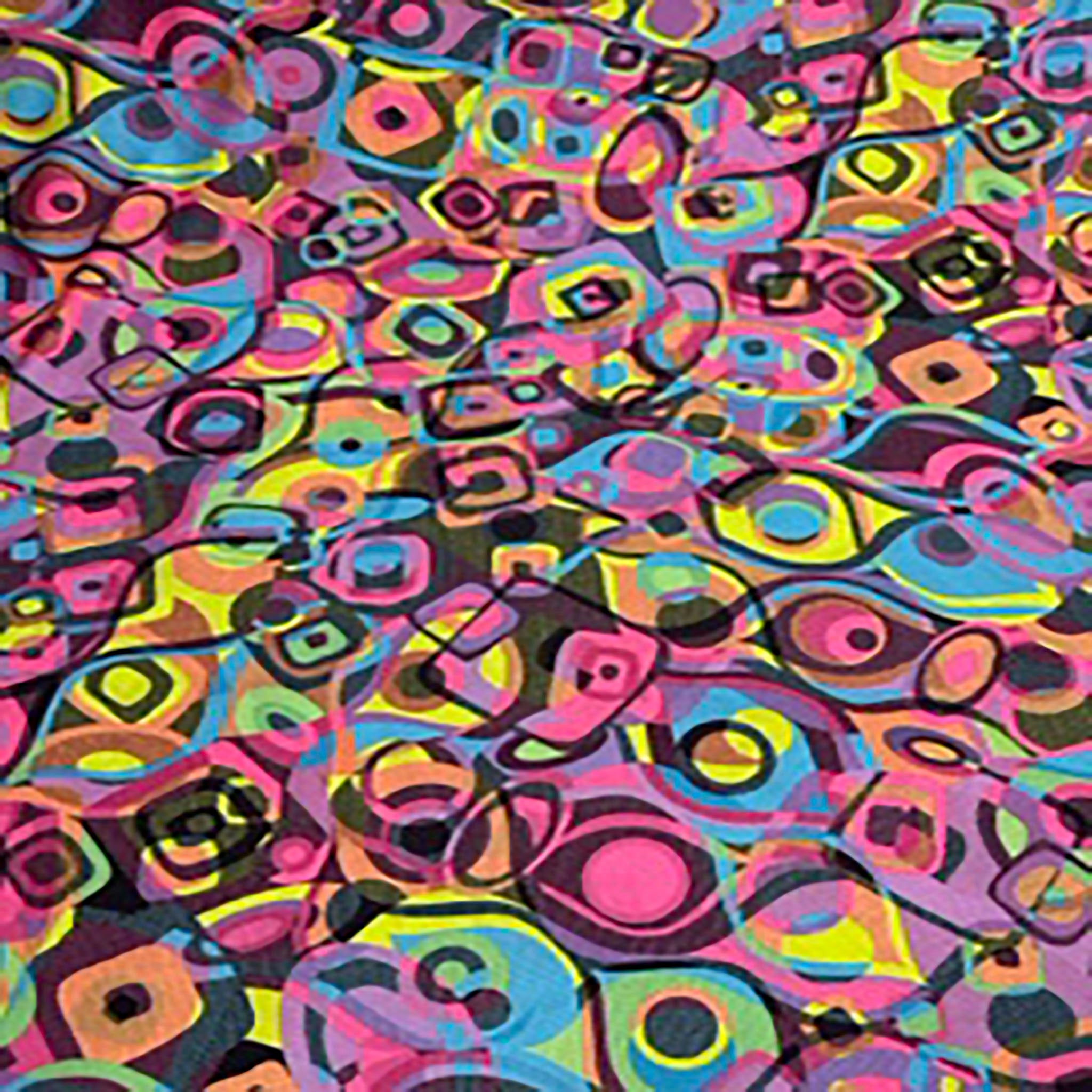 4 Way Stretch Polyester Spandex  Geometric Paper Print  | Spandex Palace  Pink Blue Purple
