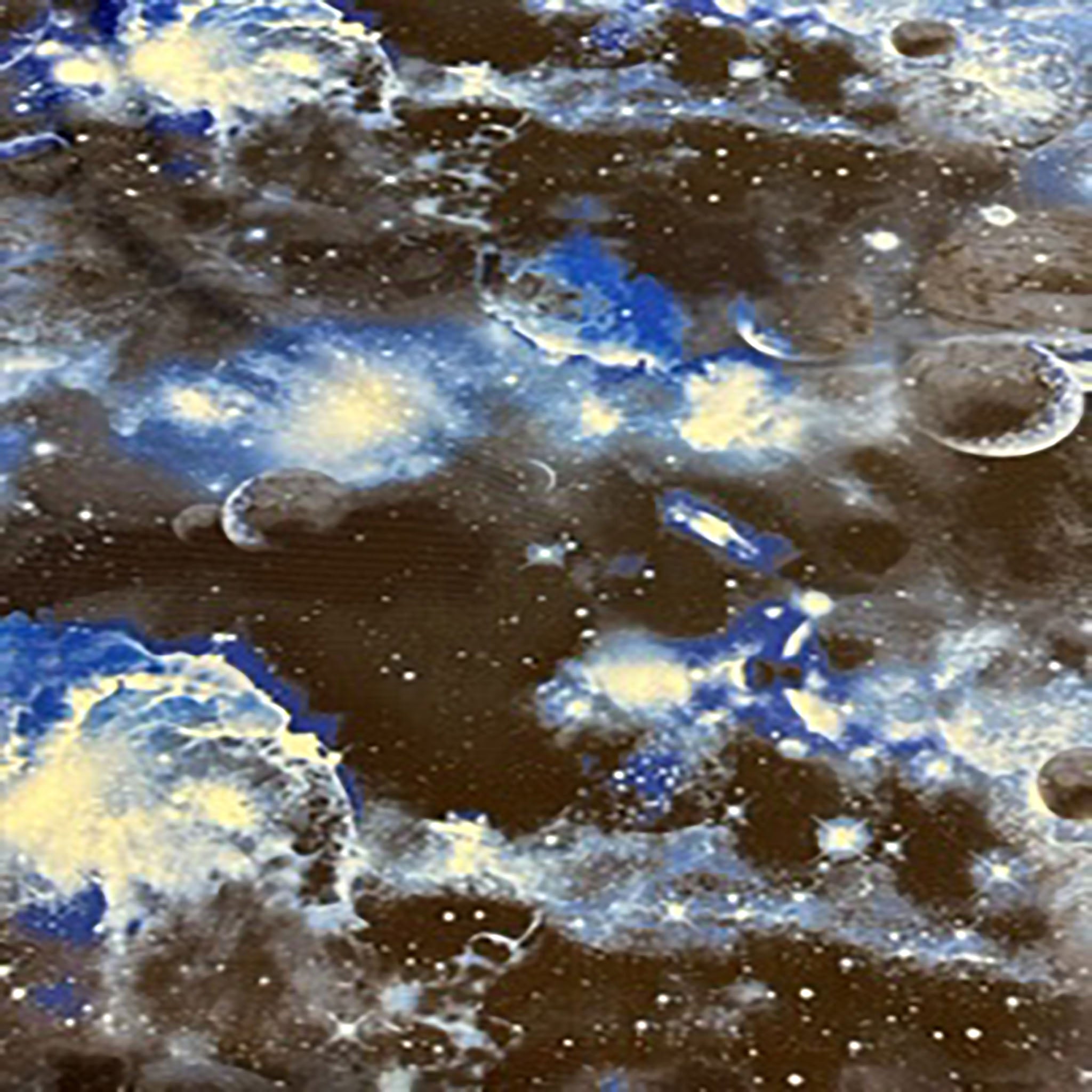 4 Way Stretch Polyester Spandex Dark Galaxy Paper Print Fabric | Spandex Palace Jet Black