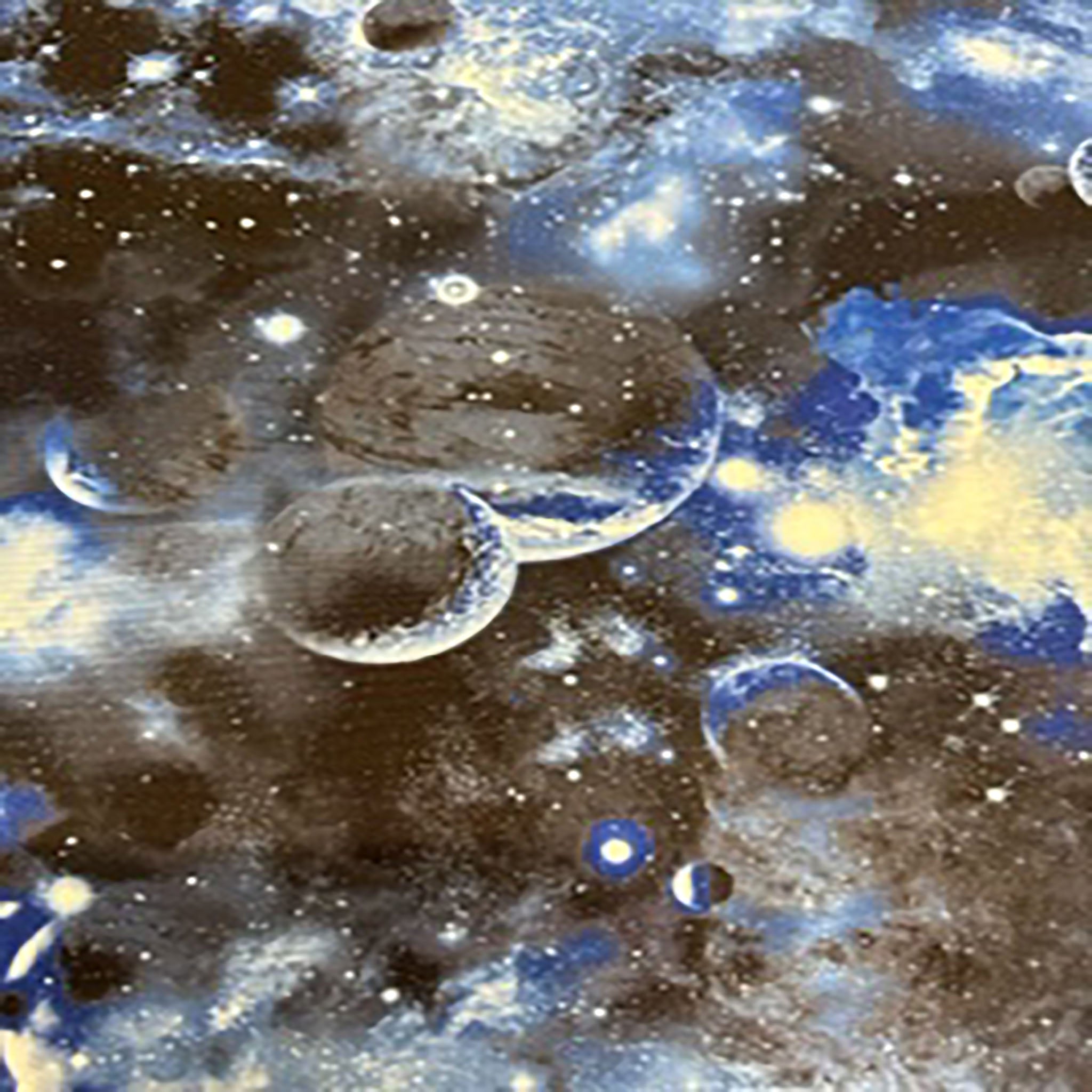 4 Way Stretch Polyester Spandex Dark Galaxy Paper Print Fabric | Spandex Palace Black
