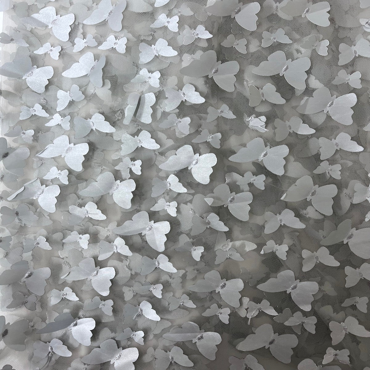 3D Butterfly Embroidered Satin Lace Fabric | Spandex Palace