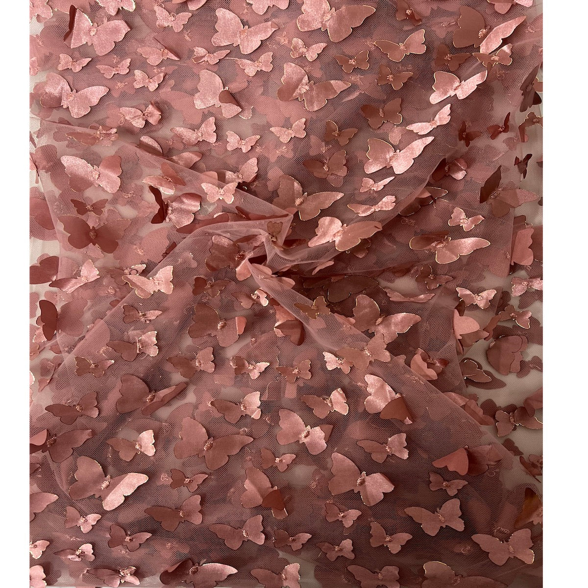 3D Butterfly Embroidered Satin Lace Fabric | Spandex Palace