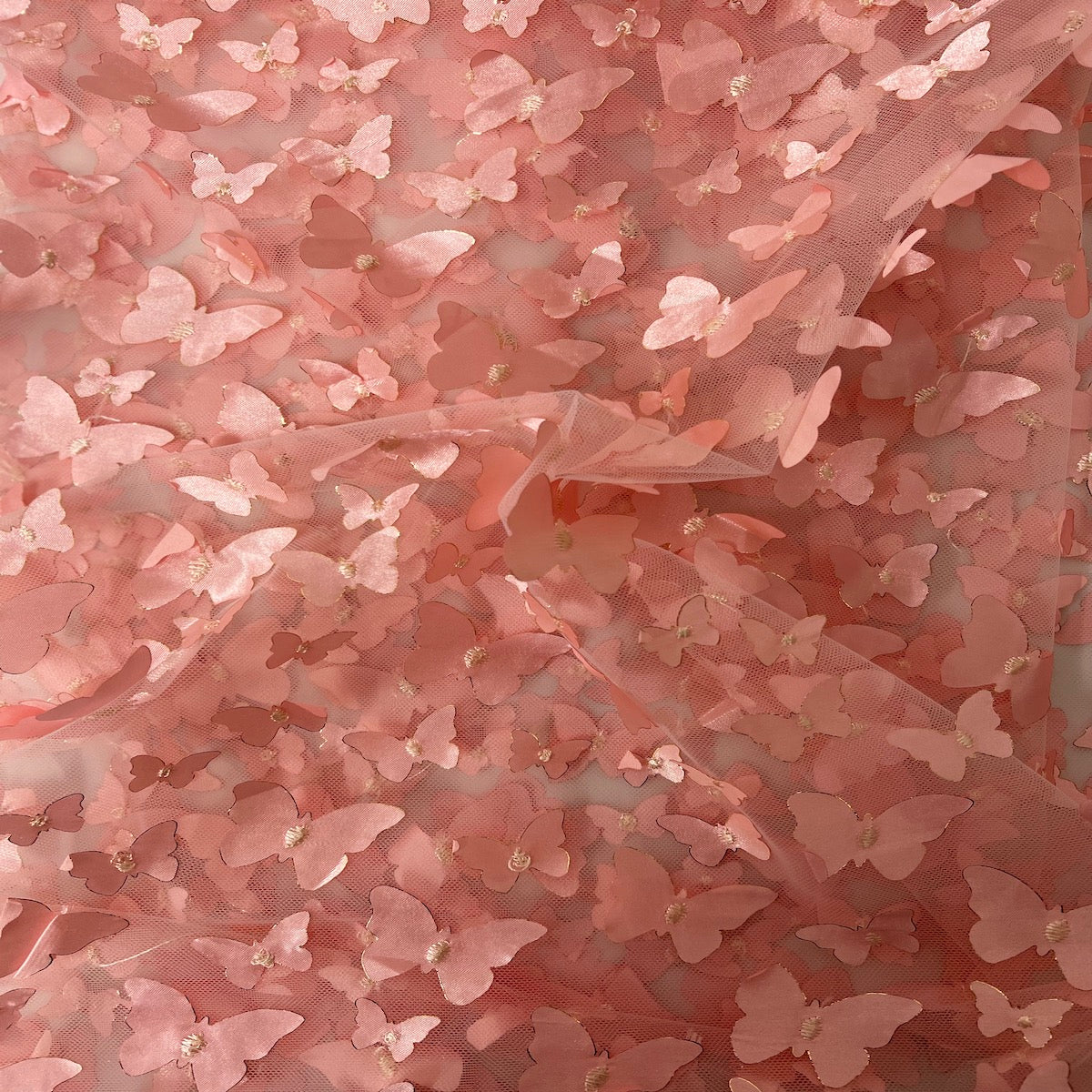 3D Butterfly Embroidered Satin Lace Fabric | Spandex Palace