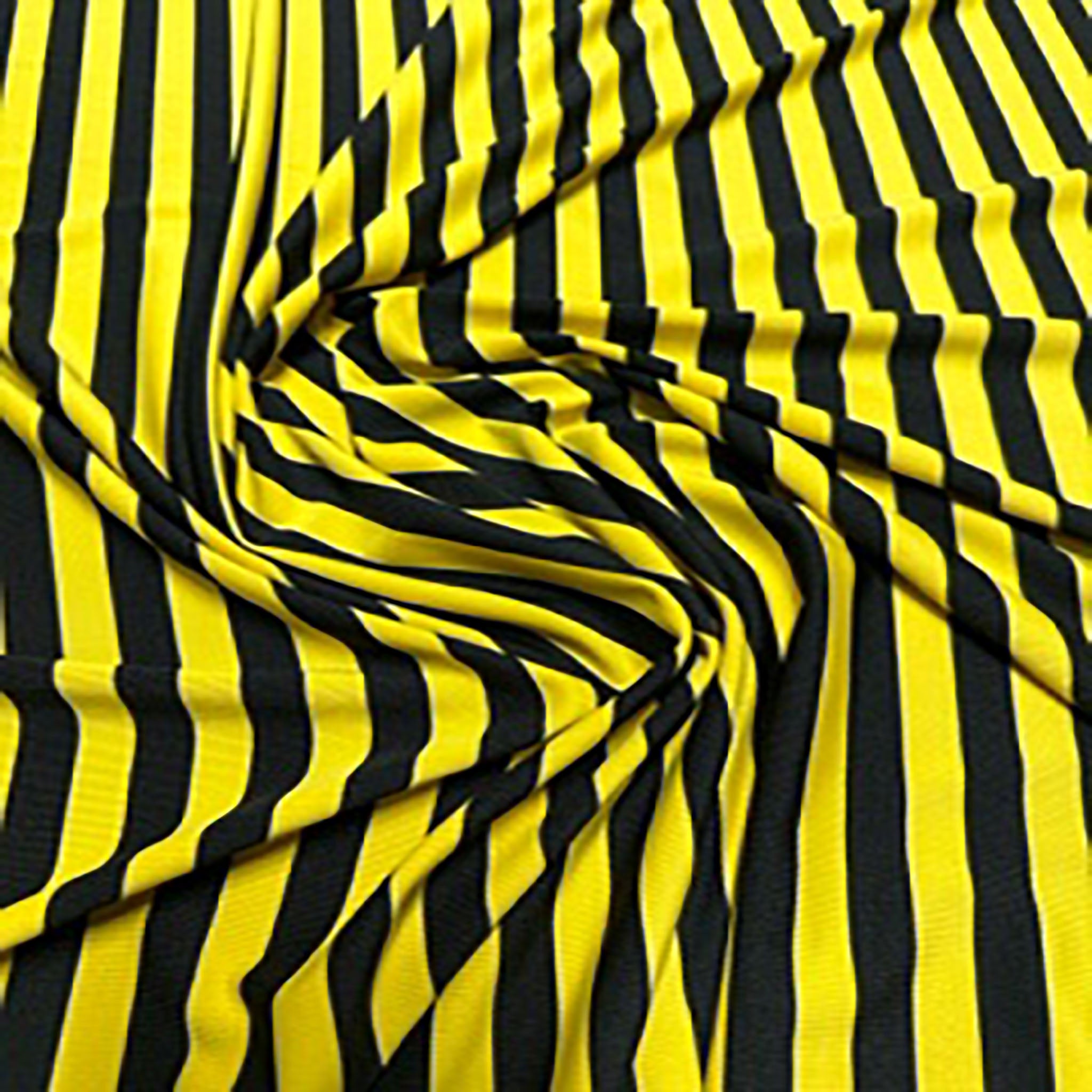 4 Way Stretch Polyester Spandex Bee Fabric Print | Spandex Palace Yellow Black