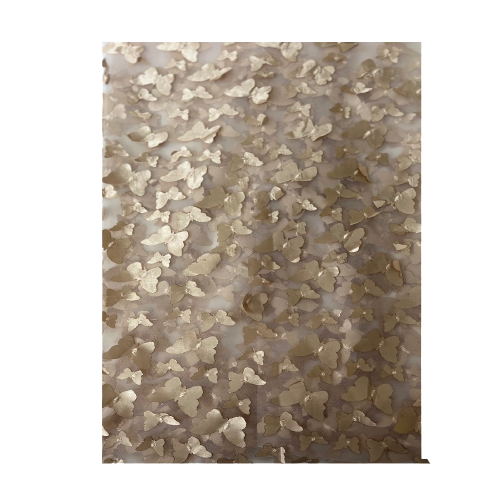 3D Butterfly Embroidered Satin Lace Fabric | Spandex Palace