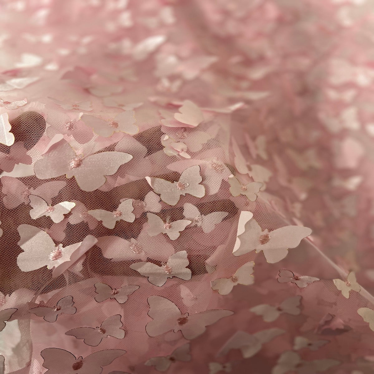 3D Butterfly Embroidered Satin Lace Fabric | Spandex Palace
