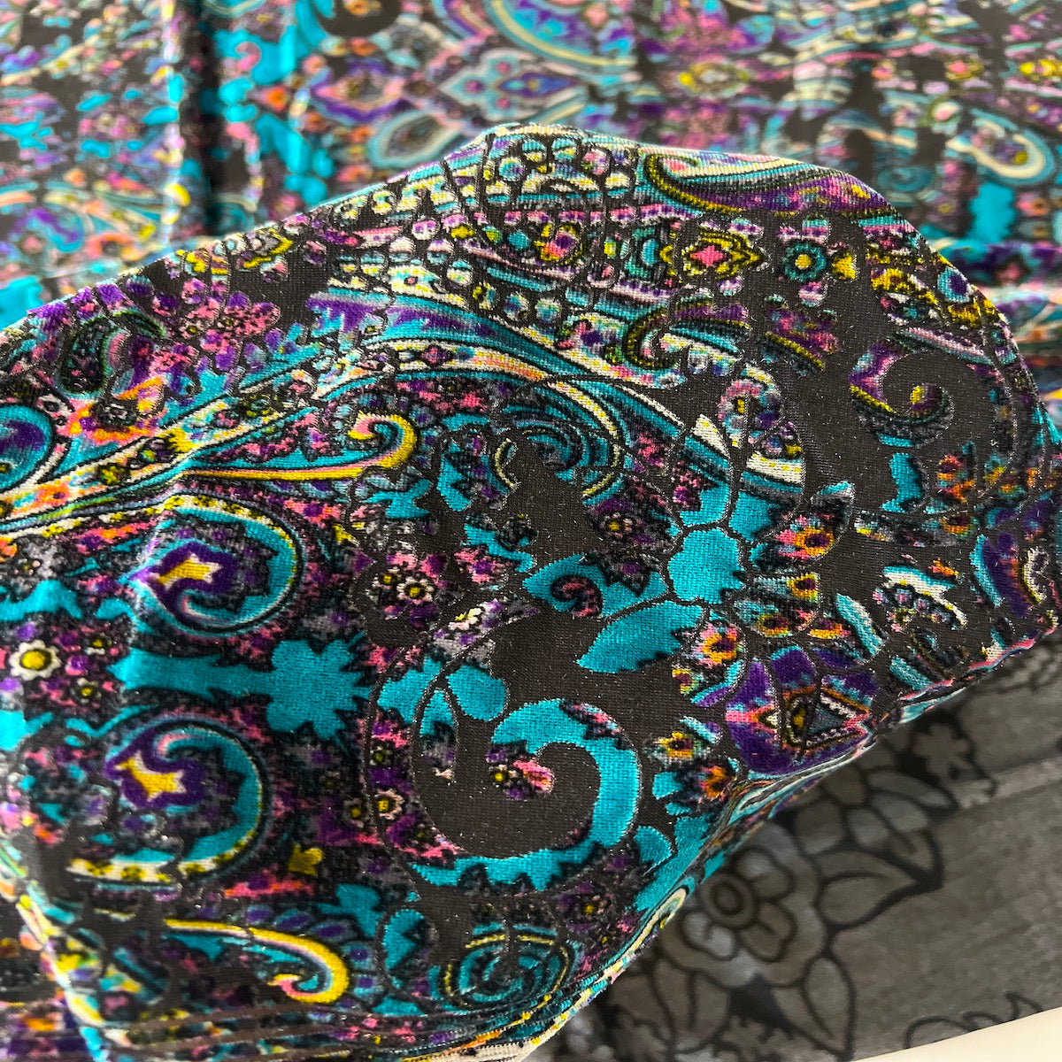Sur Multicolor Burnout Stretch Velvet Fabric | Spandex Palace