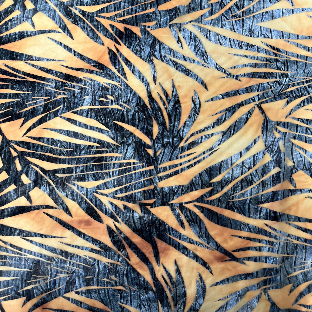 Palm Tree Floral Burnout Stretch Velvet | Spandex Fabric