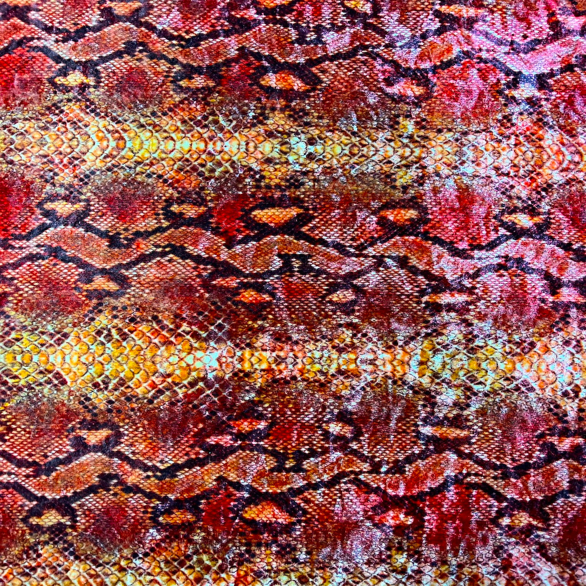 Snakeskin Printed Stretch Velvet | Spandex Fabric