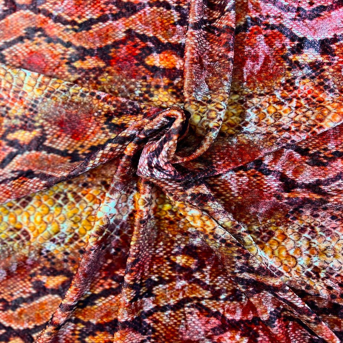 Snakeskin Printed Stretch Velvet | Spandex Fabric