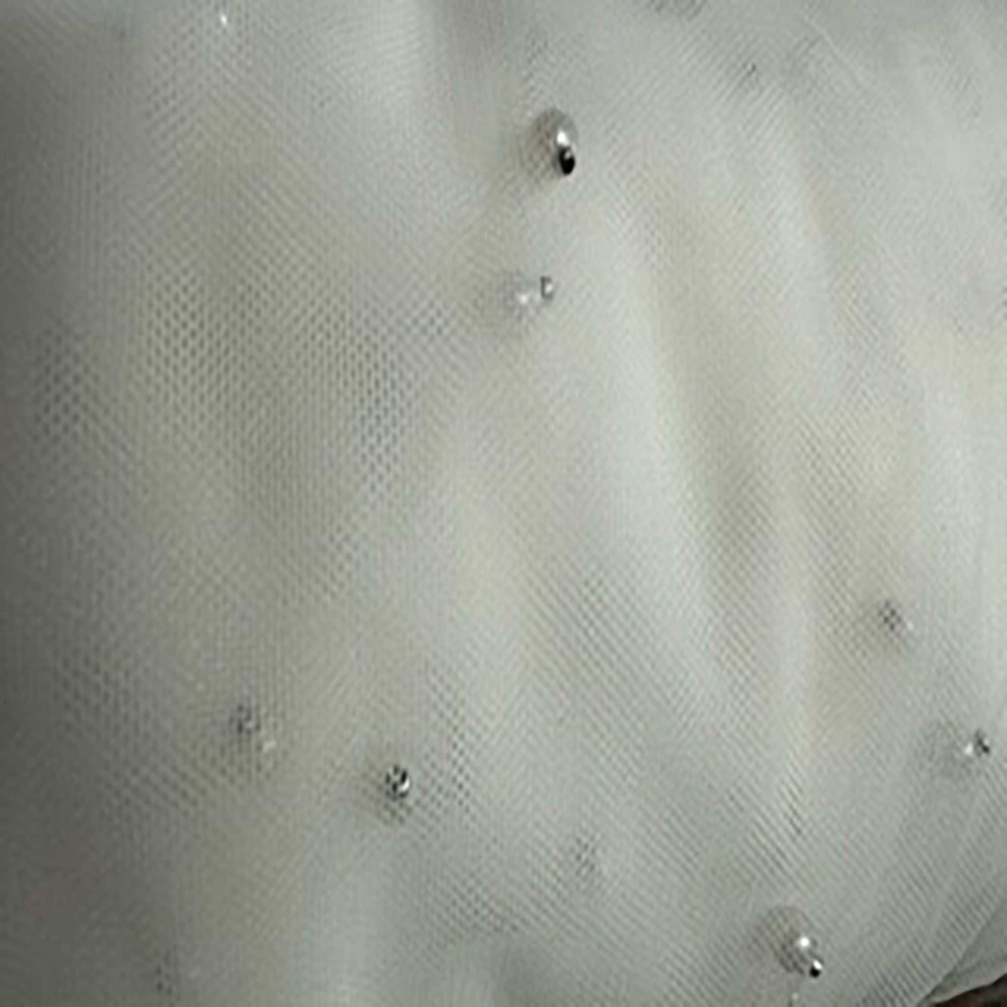 Polyester Mesh Fabric with Sewed Pearl | Spandex Palace Clser look white