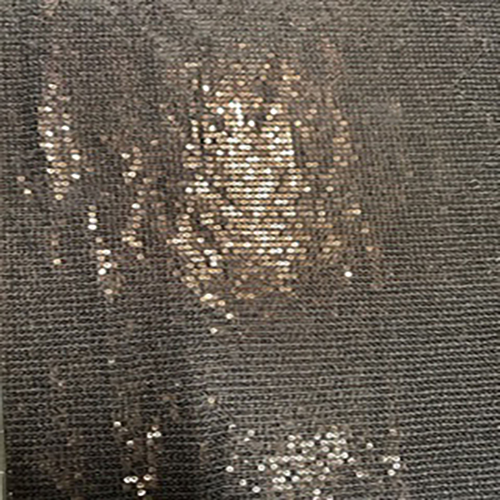 Mechanical Stretch Polyester Knit Line Sequin Fabric | Spandex Palace Brown