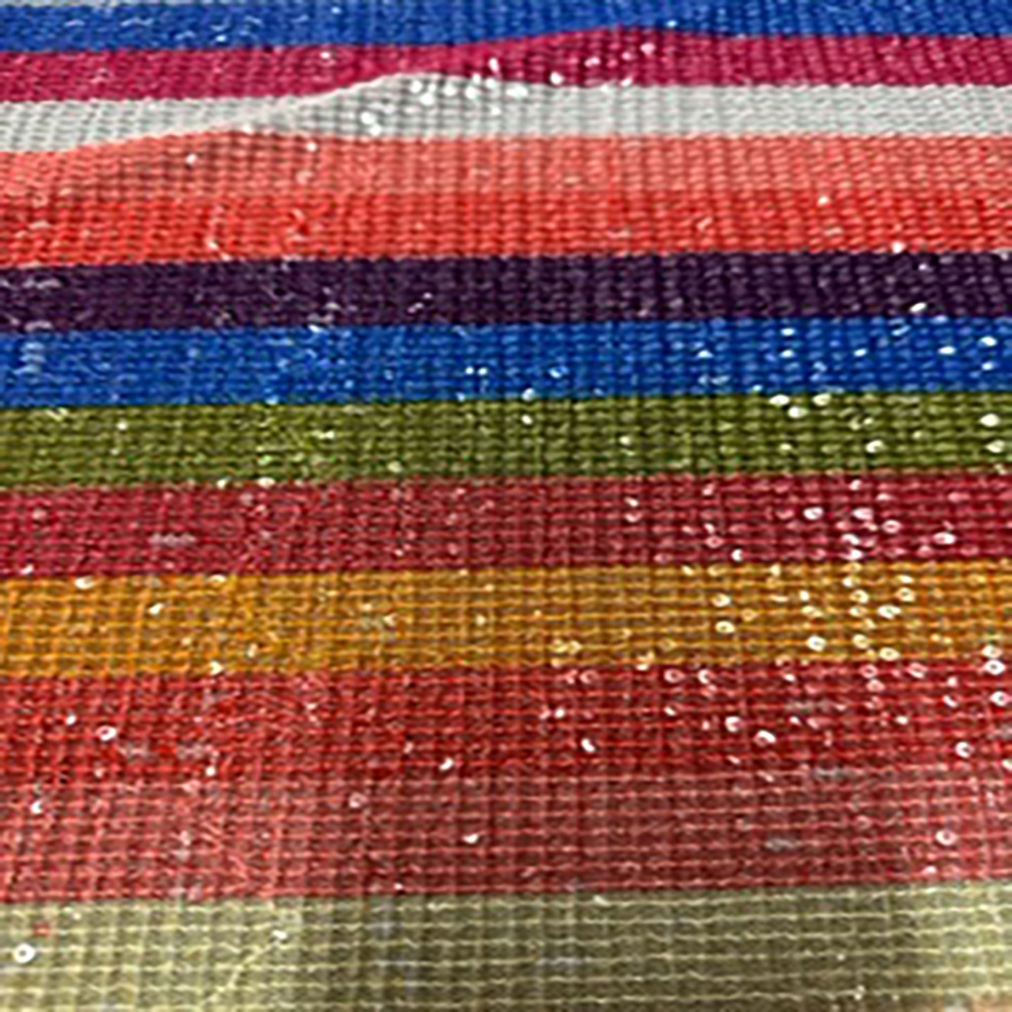 Embroidery Polyester Multi Color Pleated Mesh Sequin | Spandex Palace Multi Color Clear