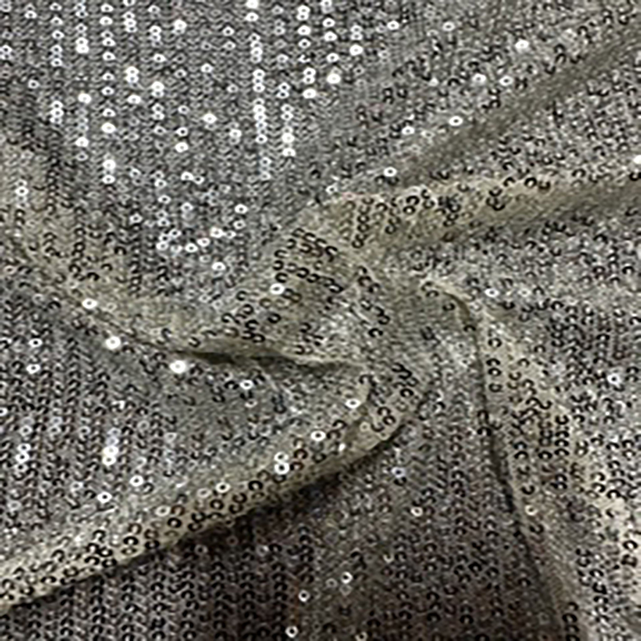 Polyester Spandex Stripe Mini Sequin Fabric | Spandex Palace  Champagne Silver