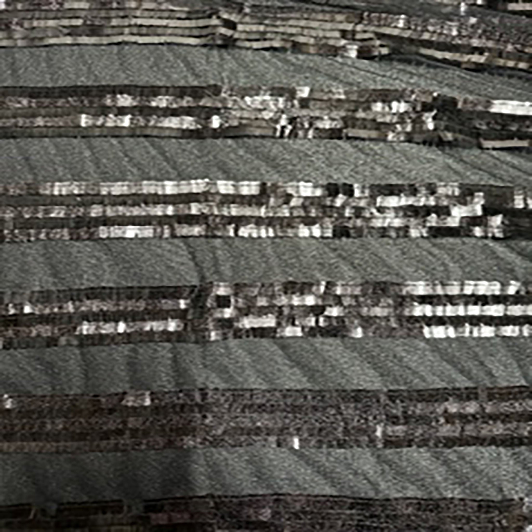 Embroider Polyester Mesh Fabric With Stripe Piano Sequin | Spandex Palace Black