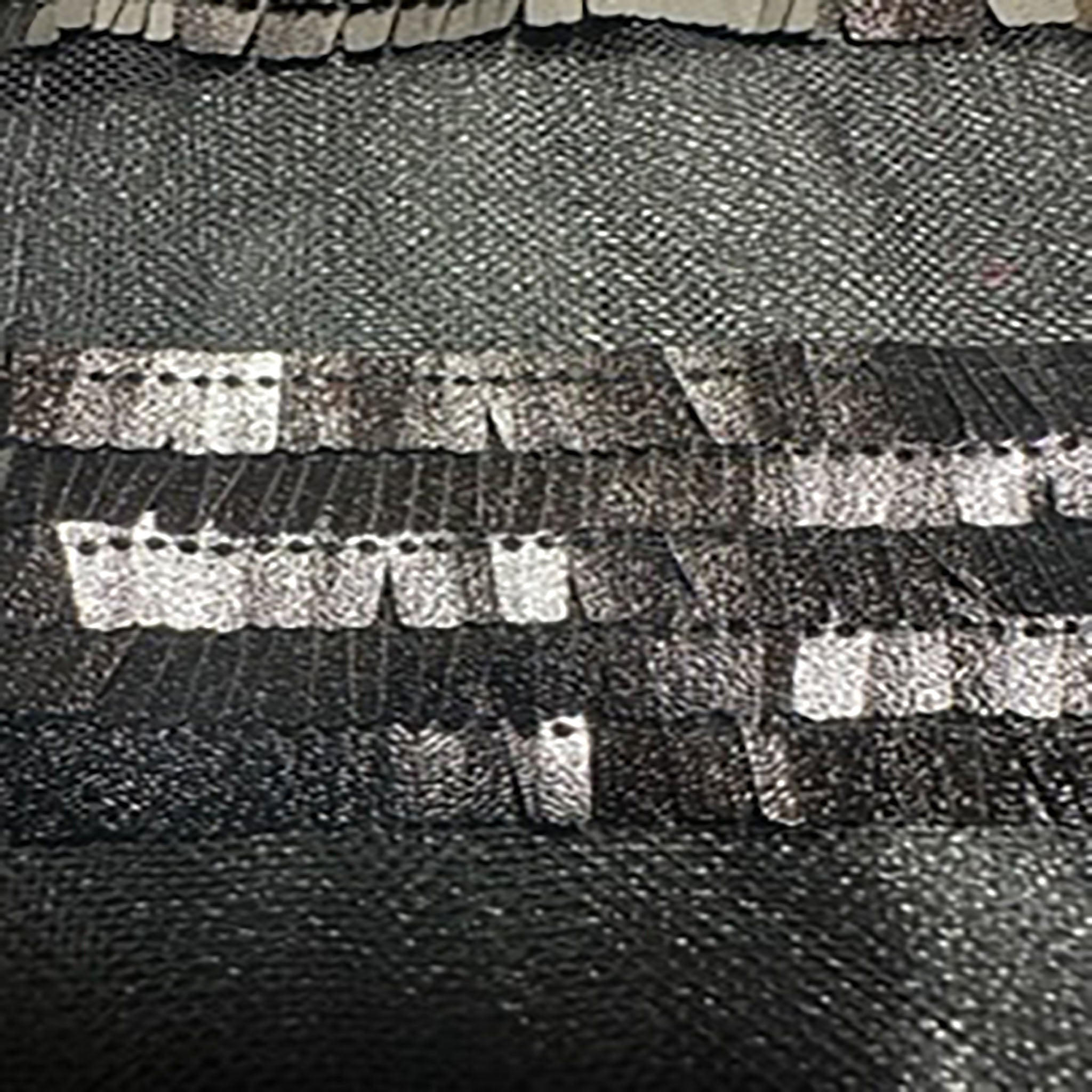 Embroider Polyester Mesh Fabric With Stripe Piano Sequin | Spandex Palace Black