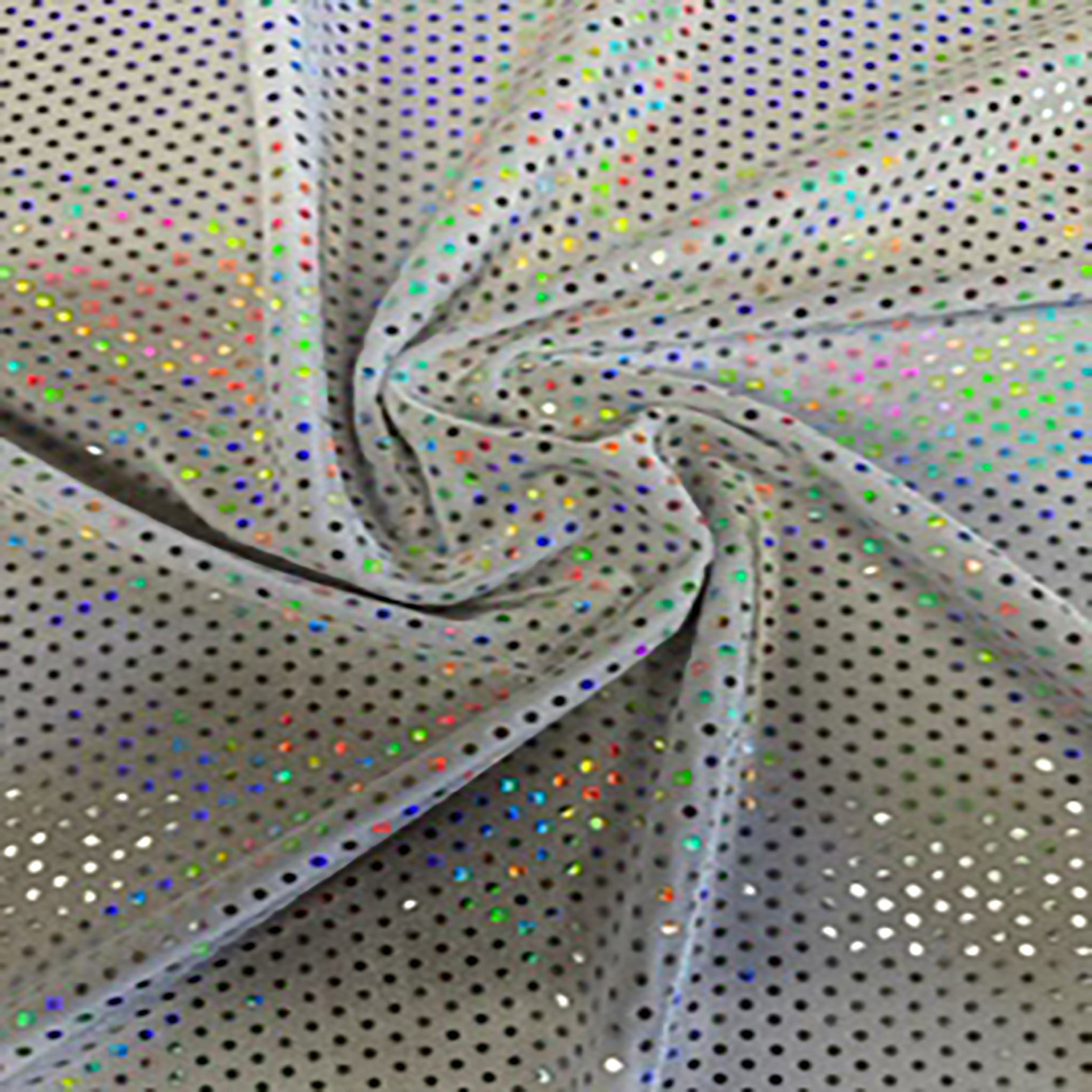 Stretch Polyester Spandex  Velvet Fabric With Mini Sequin | Spandex Palace White  Silver