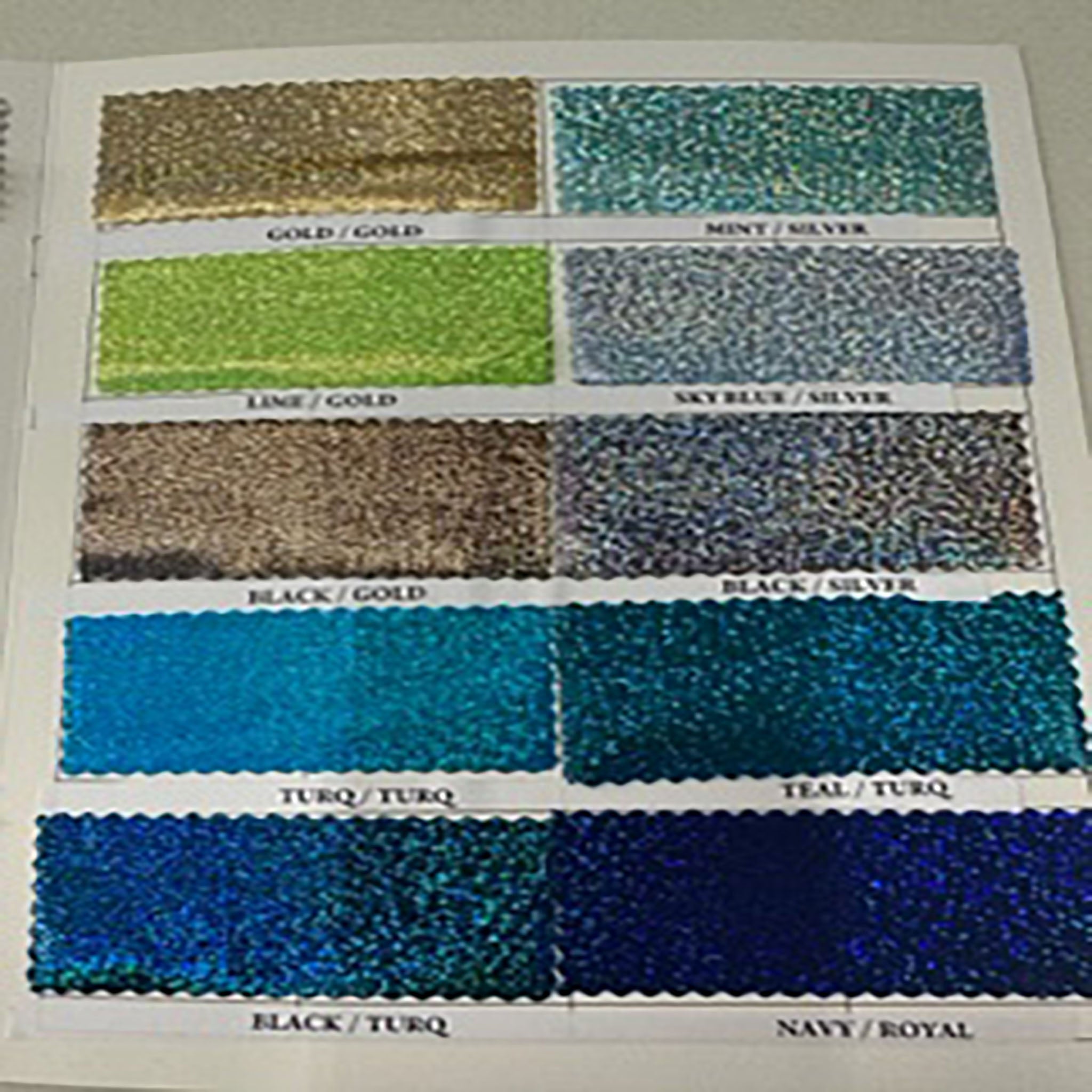 Stretch Nylon Spandex Foggy Foil Color Card | Spandex Palace page 1