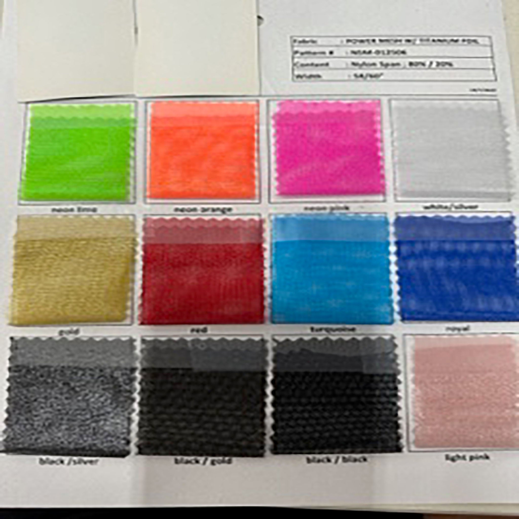 4 Way Stretch Nylon Spandex Mesh Titanium Foil | Spandex Palace