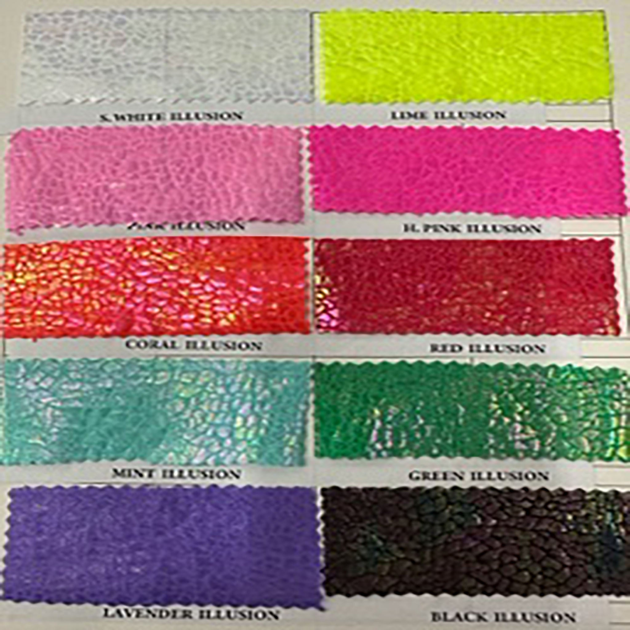 Stretch Nylon Spandex with Hologram and Illusion Foil Color Card | Spandex Palace page 1
