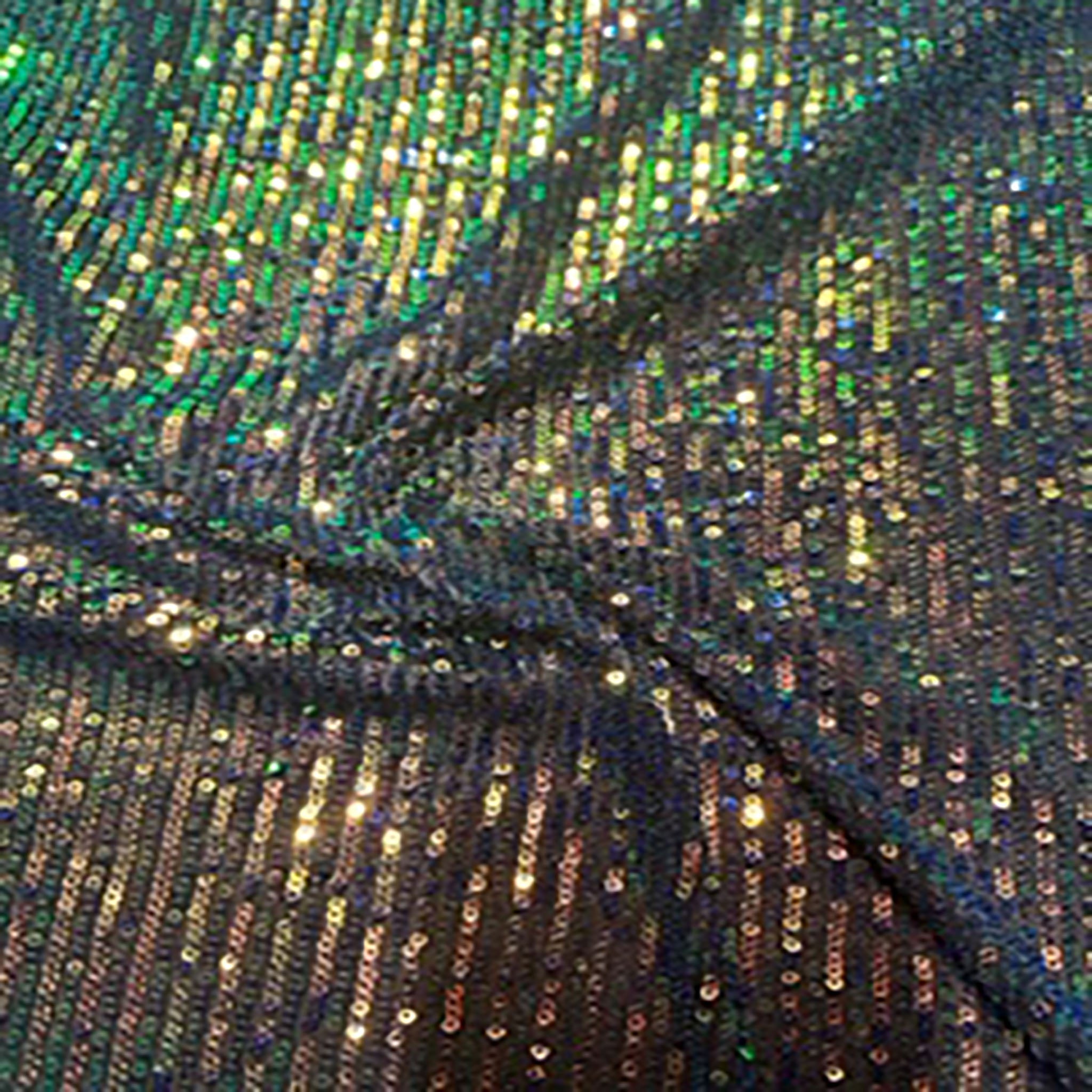 Two-Tone Spectrum Sequin Fabric on Polyester Spandex | Spandex Palace Black Spectrum