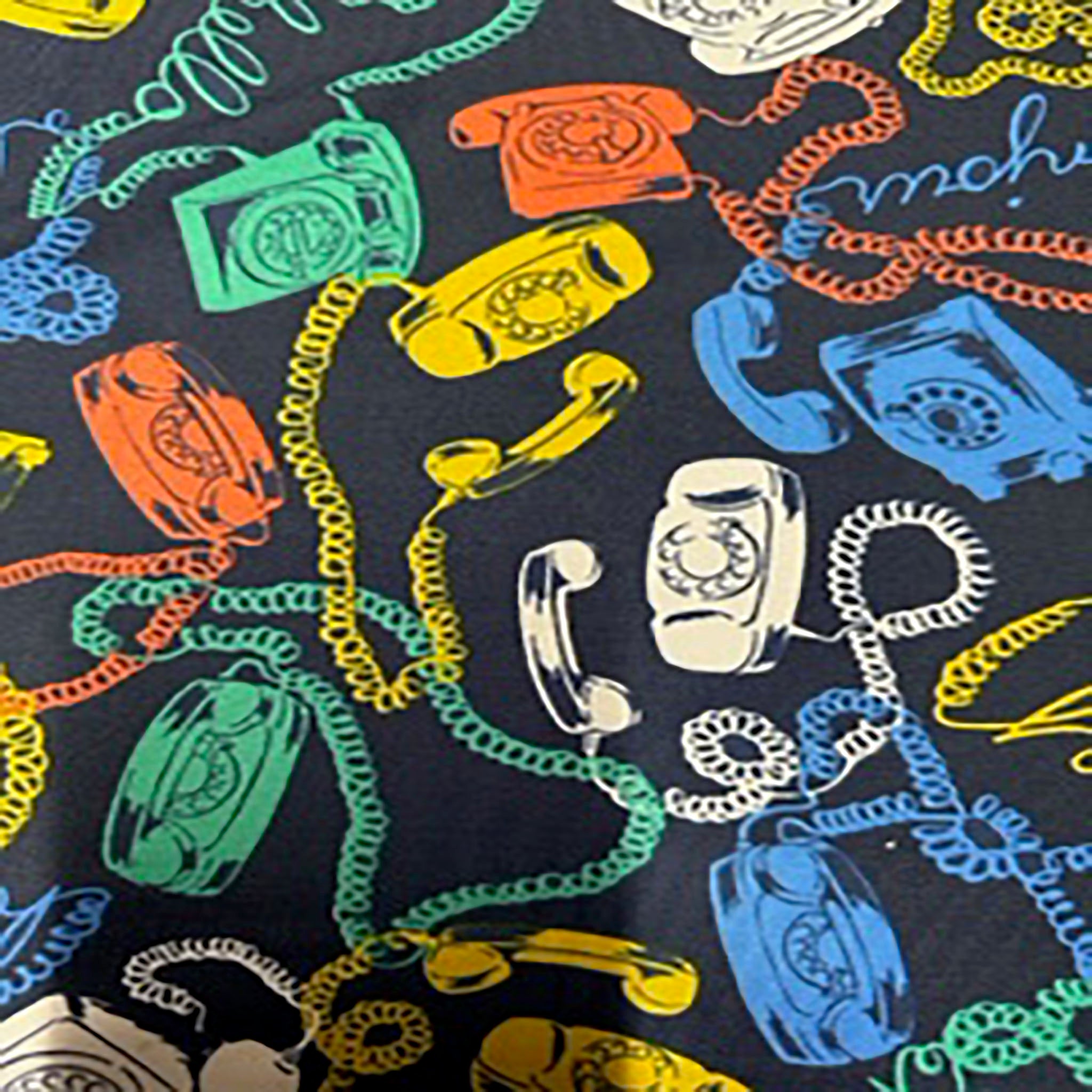 4  Way Stretch Polyester Spandex Dial Phone Design Fabric | Spandex Palace Closer look Multi Color