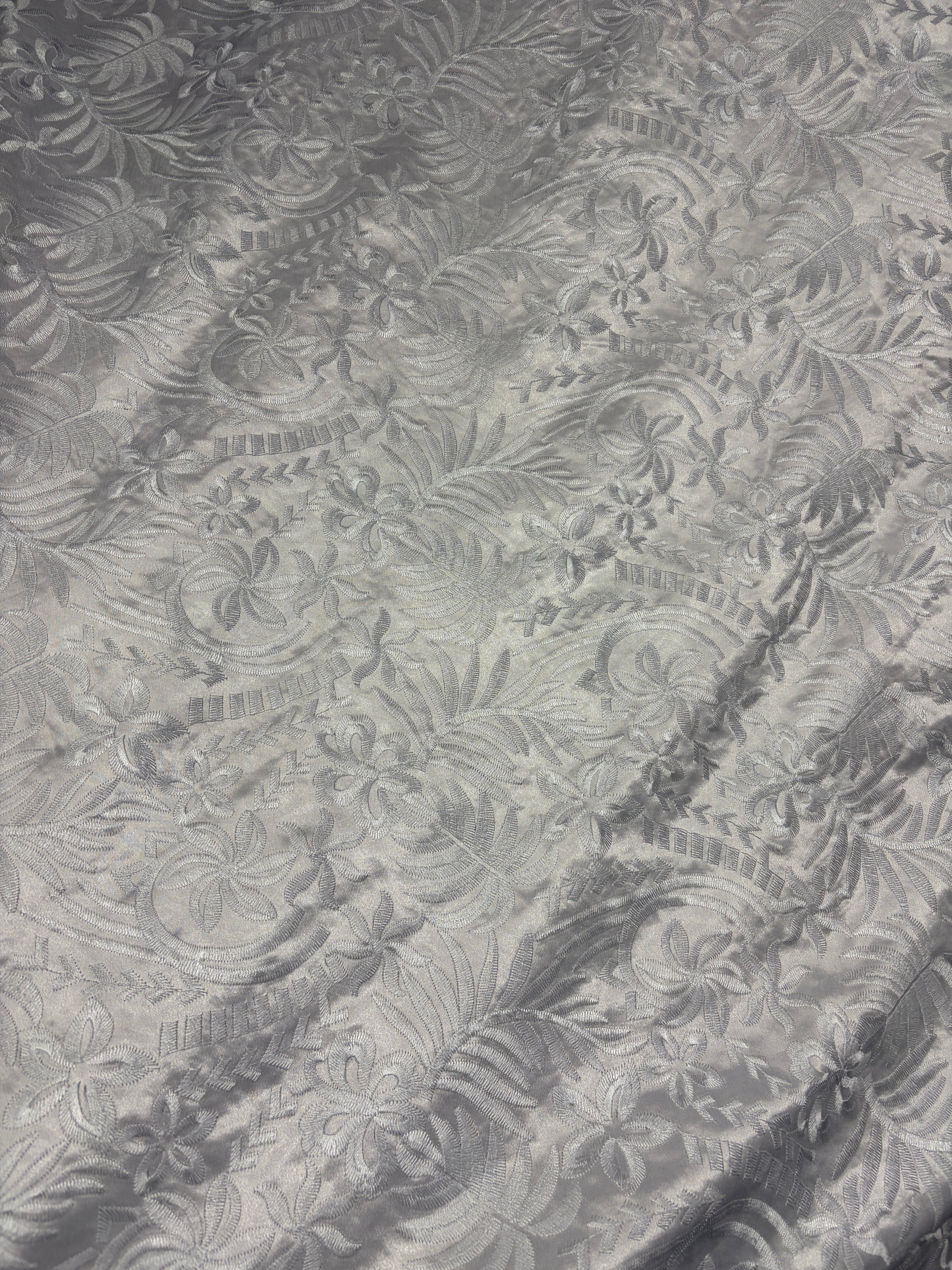 White Island Floral Bloom Bridal Embroidery Polyester Fabric | Islands Fabric