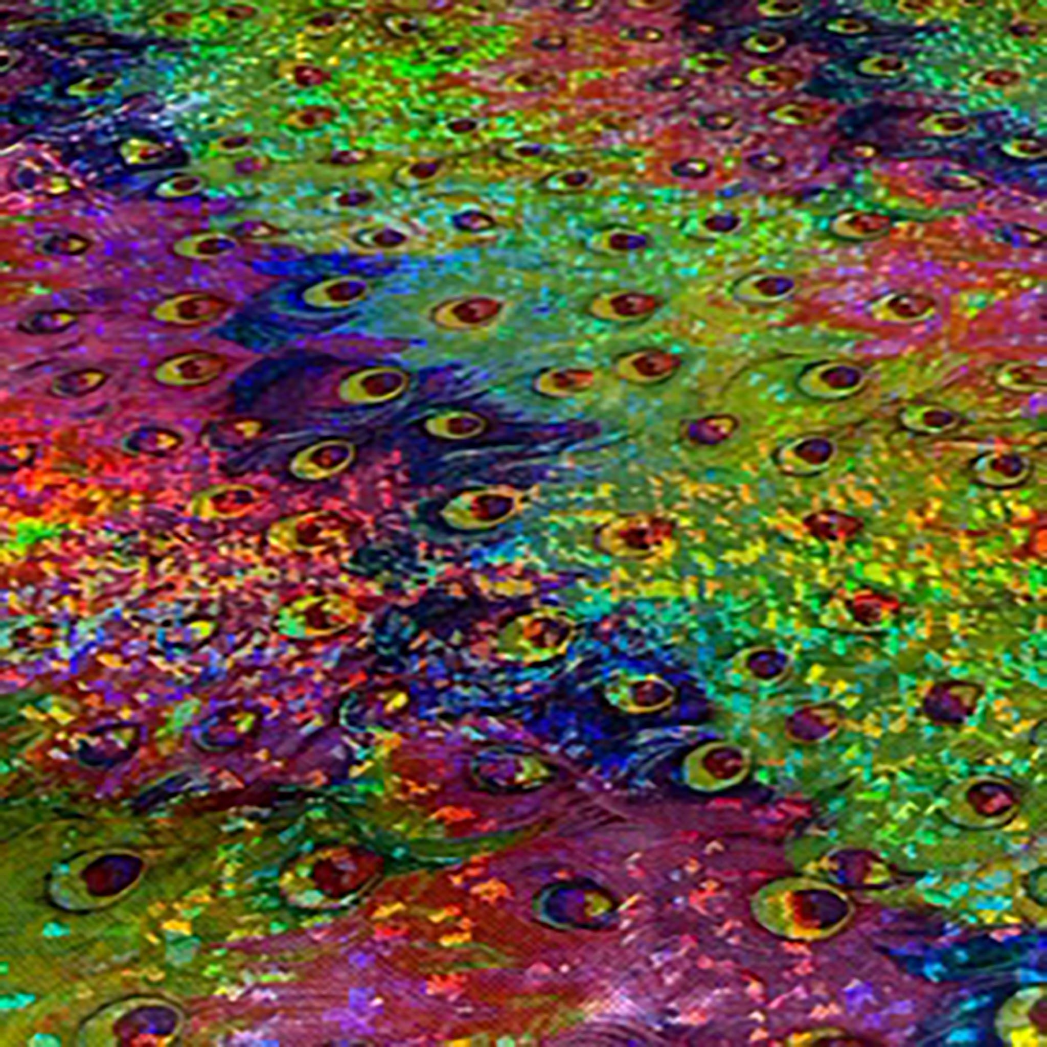 4 Way Polyester Spandex Big Peacock Digital Print & Hologram Fabric | Spandex Palace Lime Pink