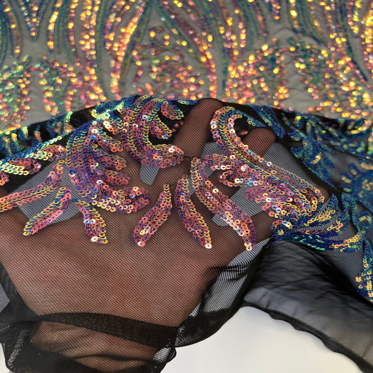 Nebill Stretch Sequins Lace Fabric | Spandex Palace