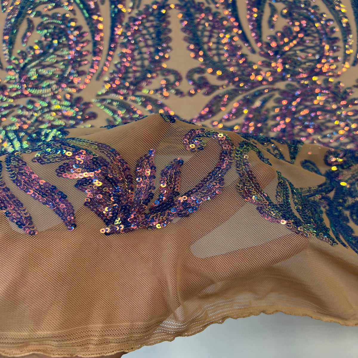 Nebill Stretch Sequins Lace Fabric | Spandex Palace