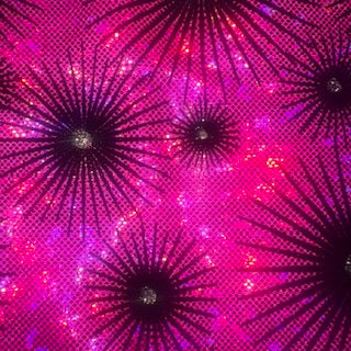 Dazzling Star Stretchy Flocked Hologram Spandex Fabric | Spandex Palace Hot Pink