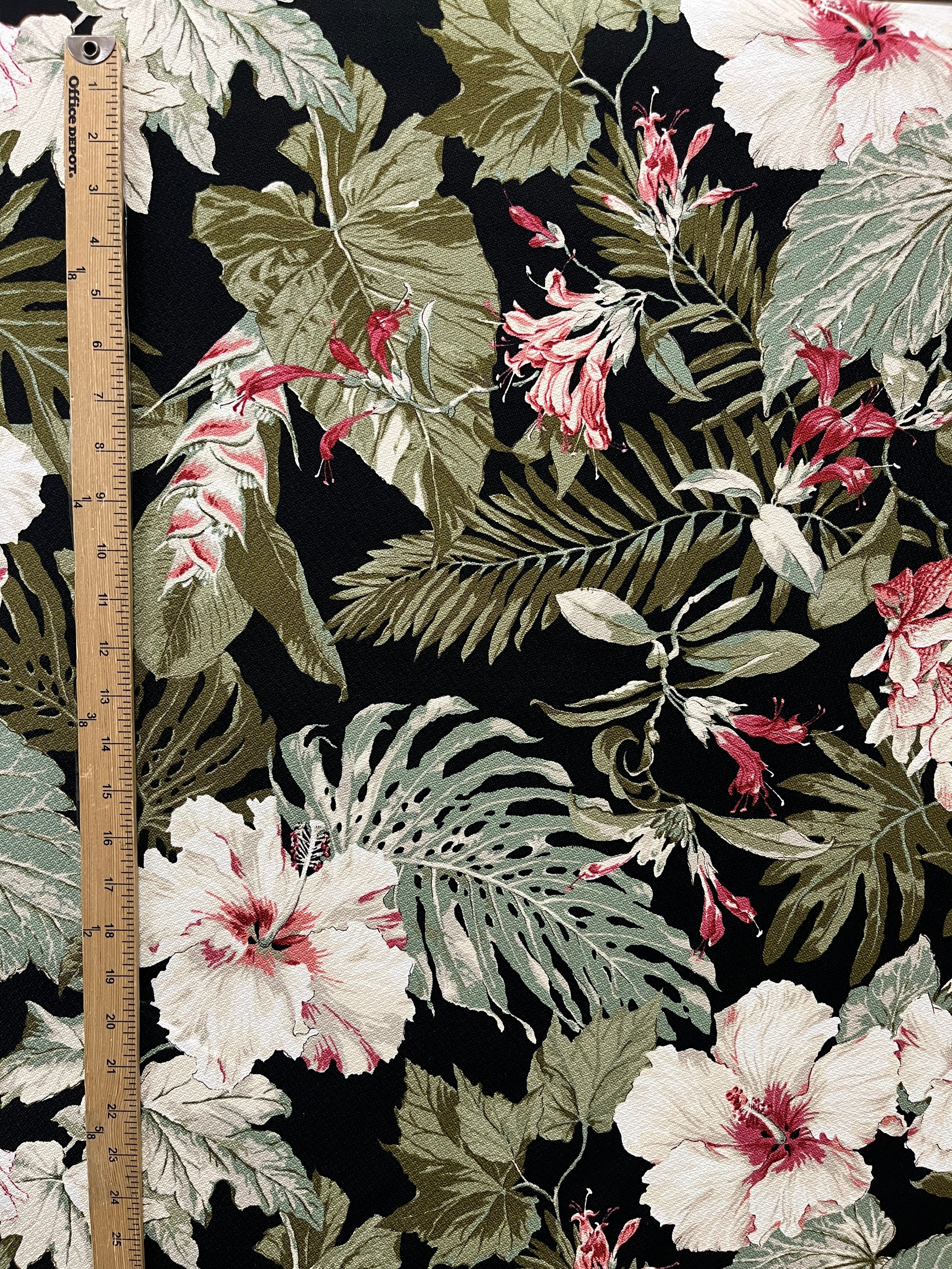 Vintage Tropical Garden Upholstery Cotton Fabric | Islands Fabric | Spandex Palace