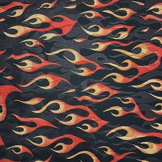 Flame Foggy Foil Stretch Poly Spandex Print Fabric | Spandex Palace