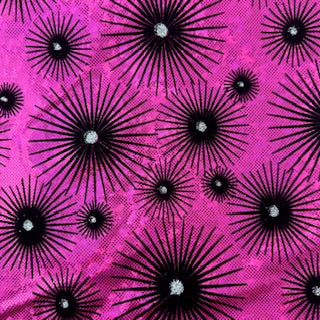 Dazzling Star Stretchy Flocked Hologram Spandex Fabric | Spandex Palace Hot Pink
