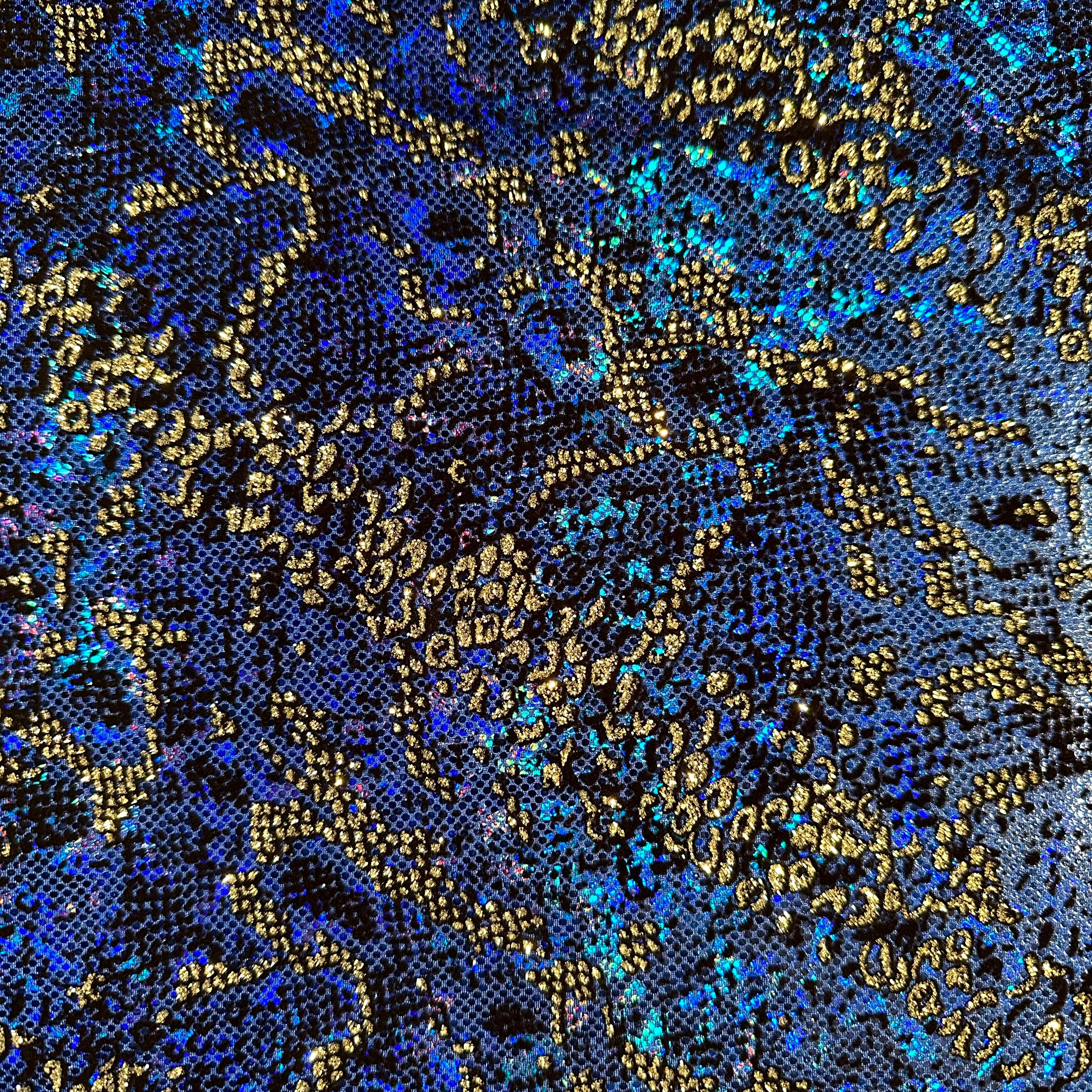 4 Way Stretch Nylon Spandex Fabric  Boa Snake Flocking Hologram With Glitter | Spandex Palace Black