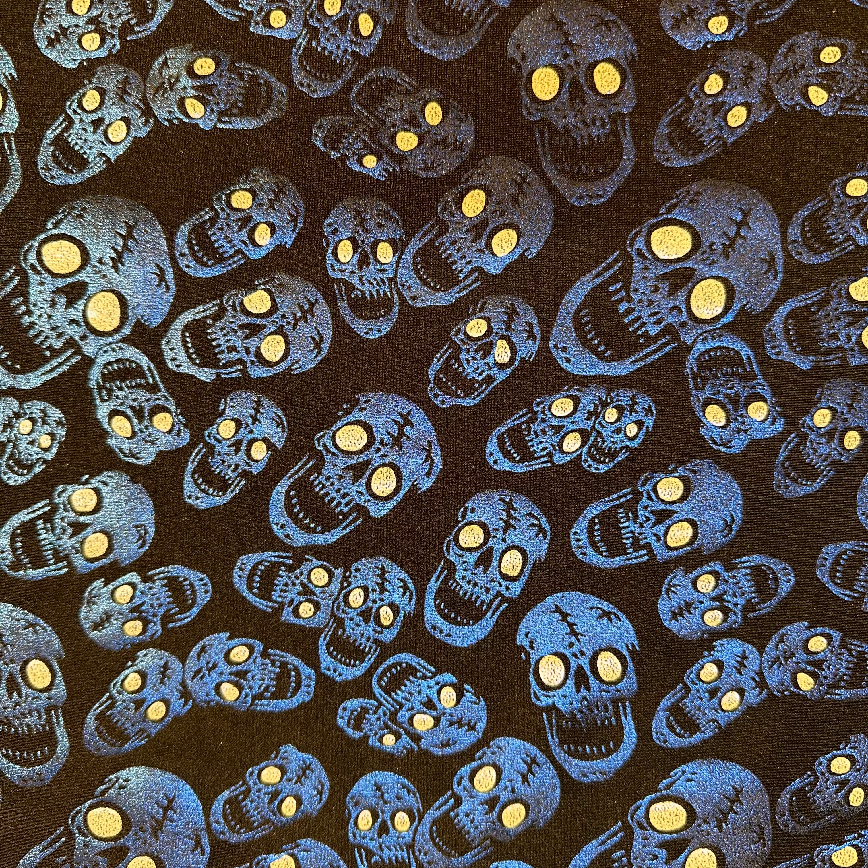 Laughing Skull 4 Way Stretch Nylon Spandex Fabric  Double Foil | Spandex Palace Royal