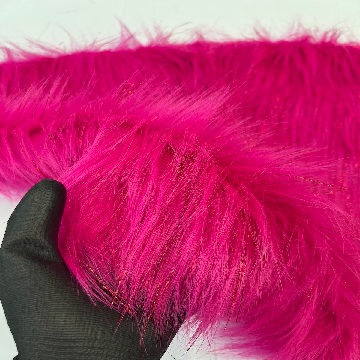 Tinsel Sparkle Glitter Long Pile Shaggy Faux Fur Fabric