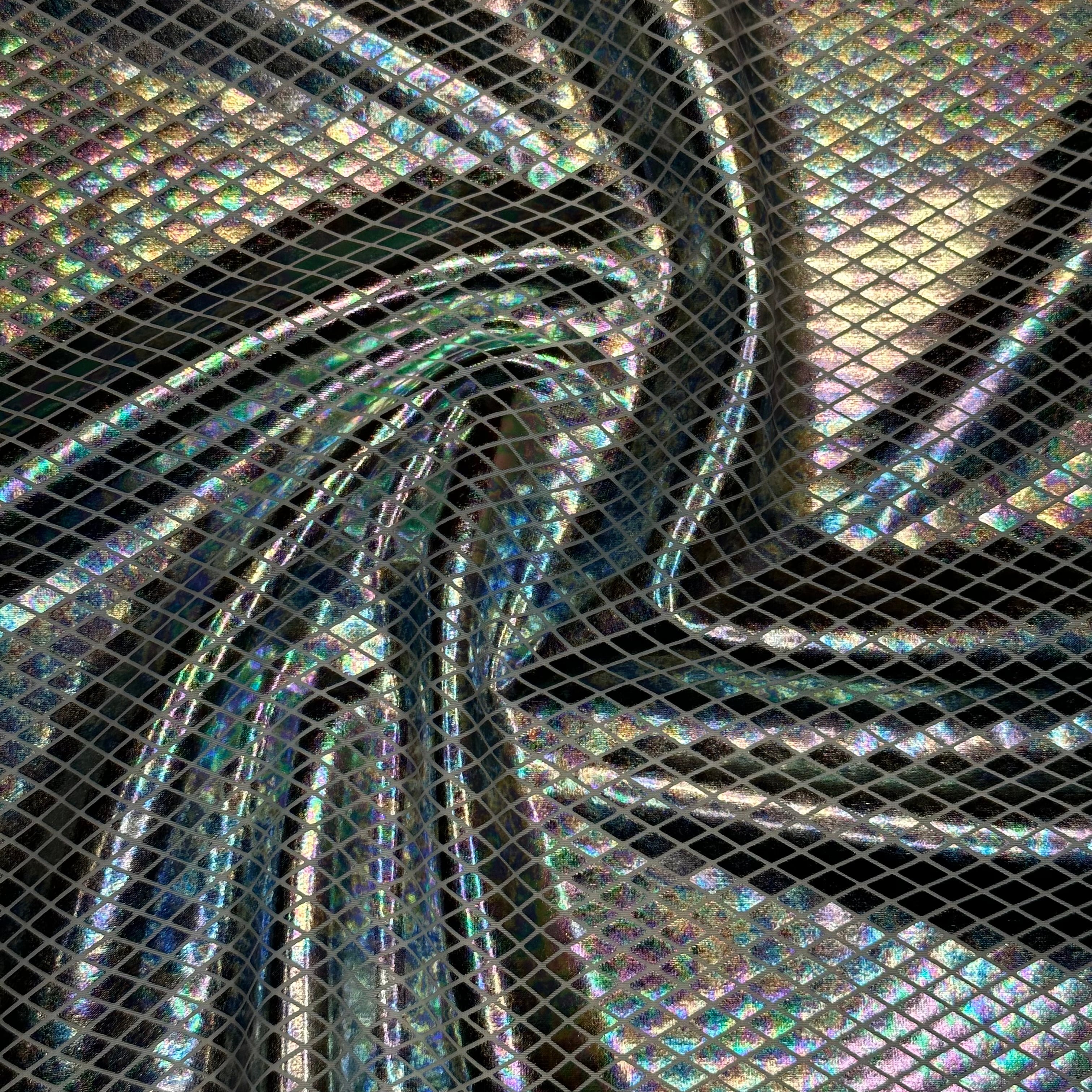 4 Way Stretch Polyester Spandex Diamond Illusion Fabric | Spandex Palace White Illusion