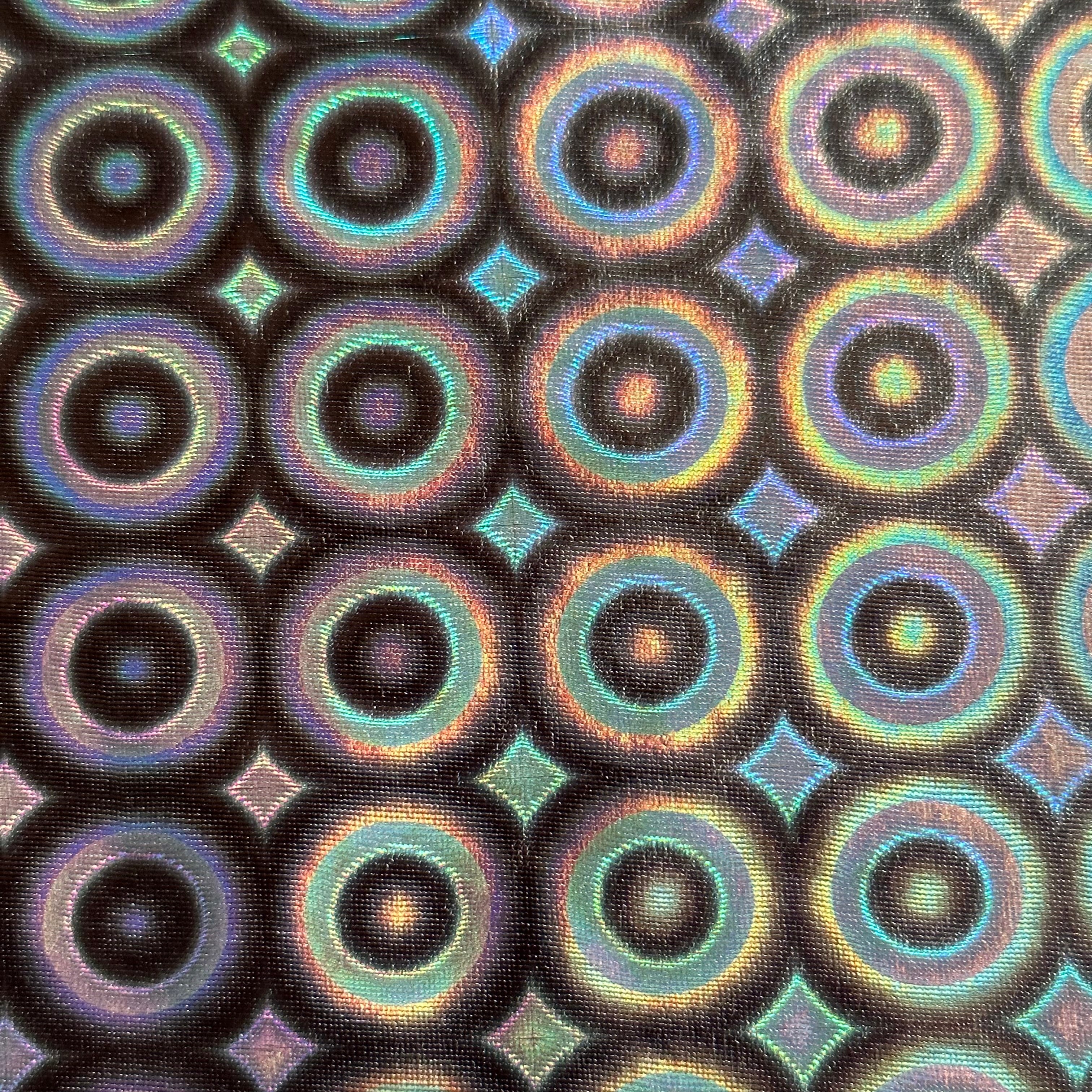Bull's Eye Polyester Spandex Stretch  Fabric All Over Hologram | Spandex Palace Silver