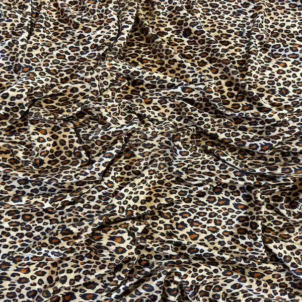 Leopard Print Stretch Velvet Fabric