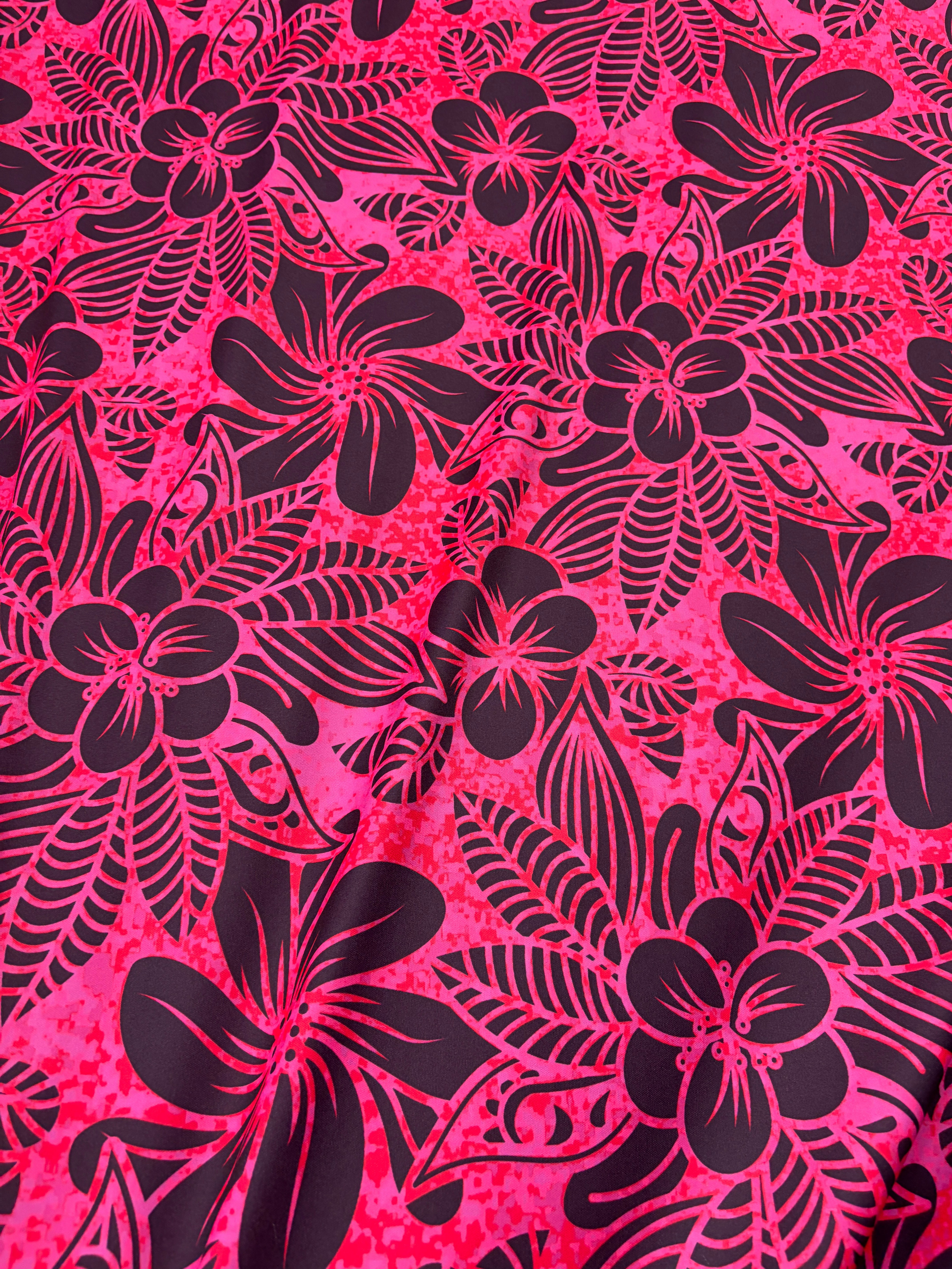 Tiare Tropical Bloom Polyester Knit Spandex Fabric | Islands Fabric