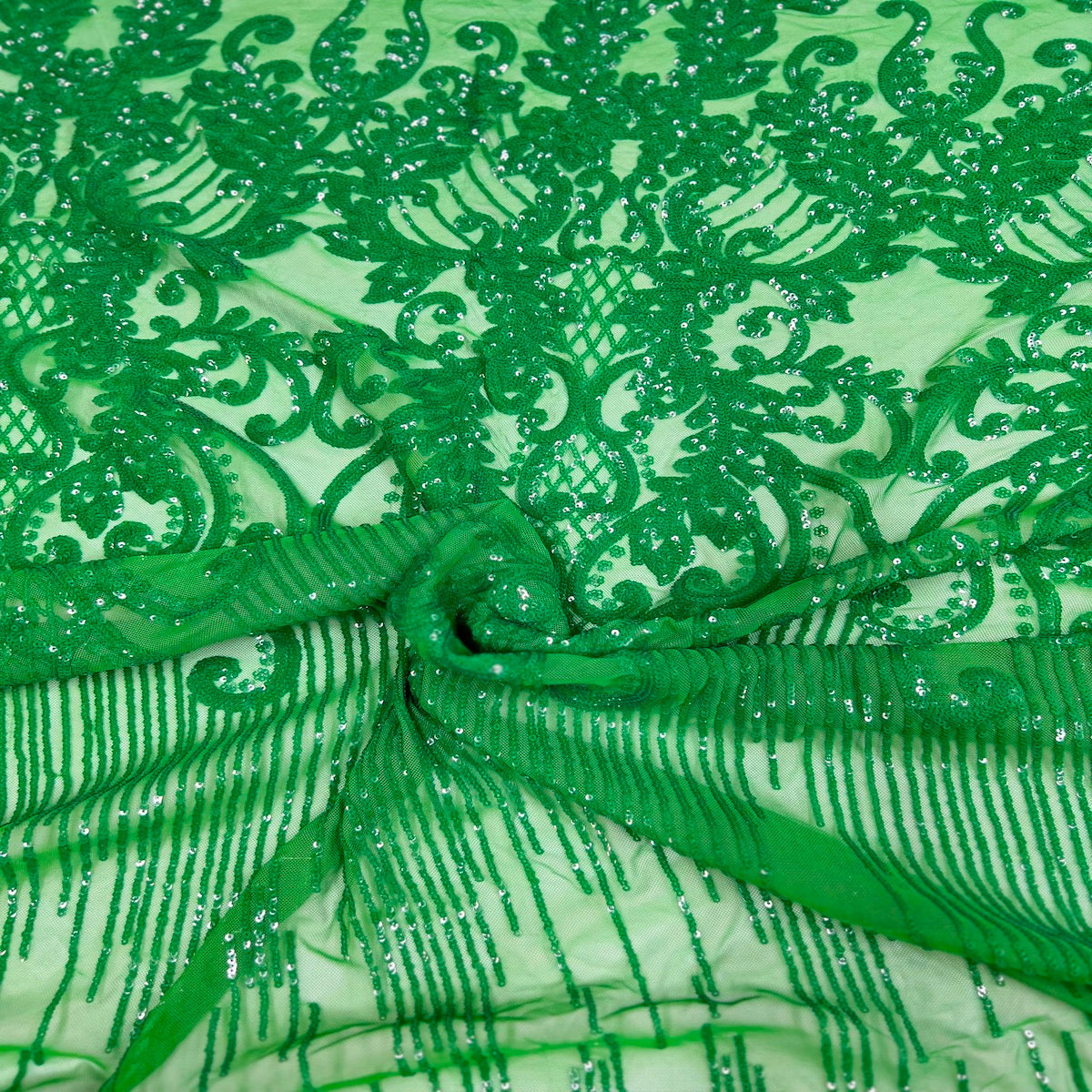 Alta Striped Damask Stretch Sequins Fabric