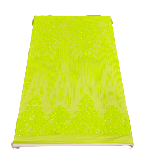 Alta Striped Damask Stretch Sequins Fabric