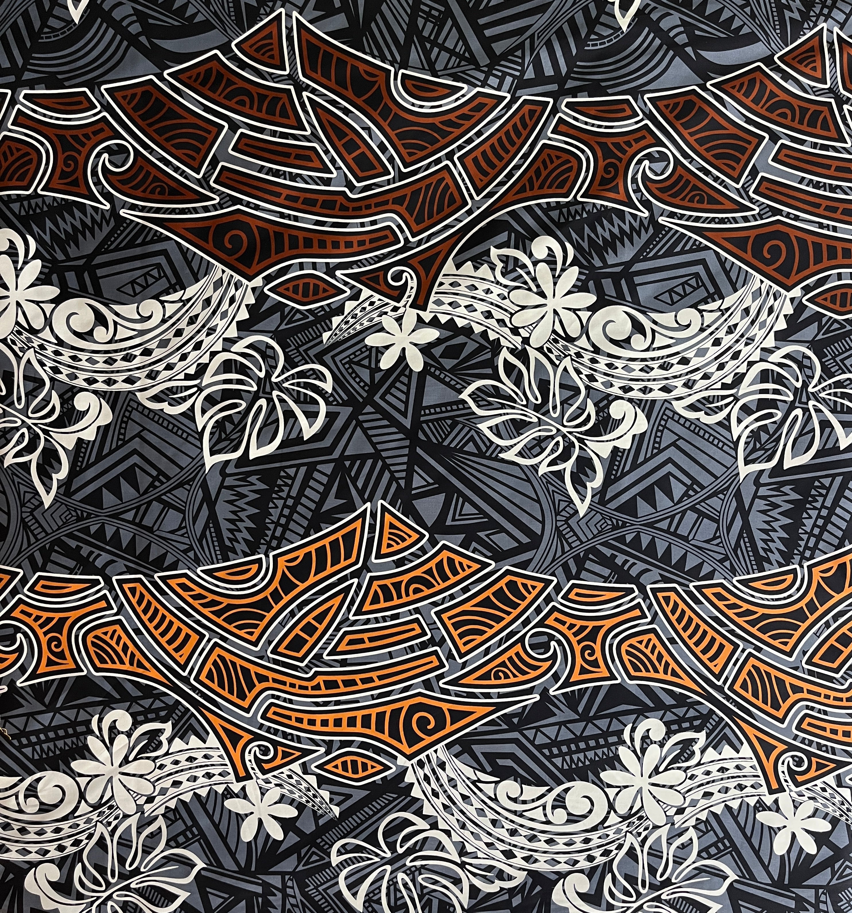 Polynesian Tribal Tide Cotton Fabric | Islands Fabric