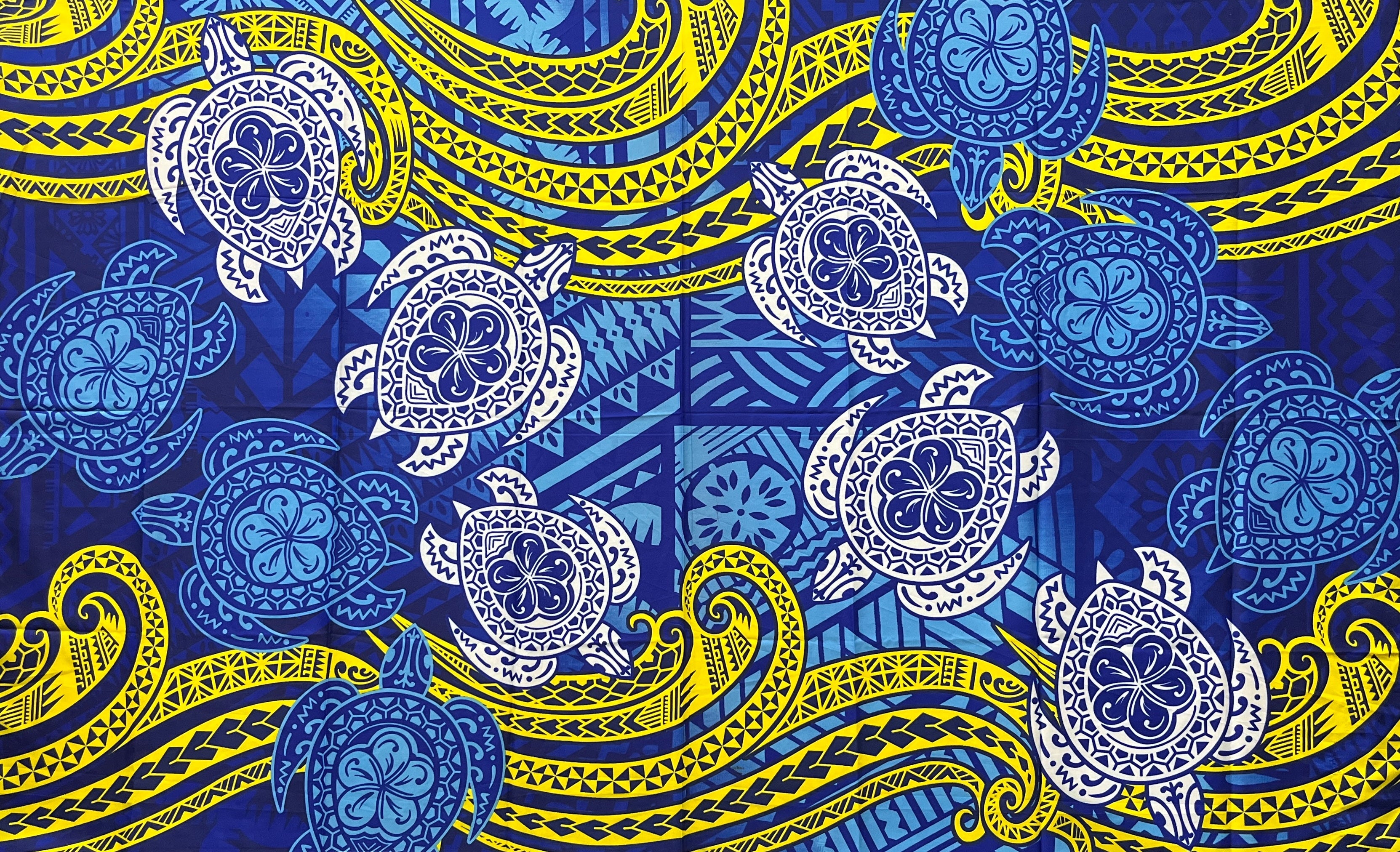 Turtles Traditional Tattoo Polyester Sarong | Islands Fabric