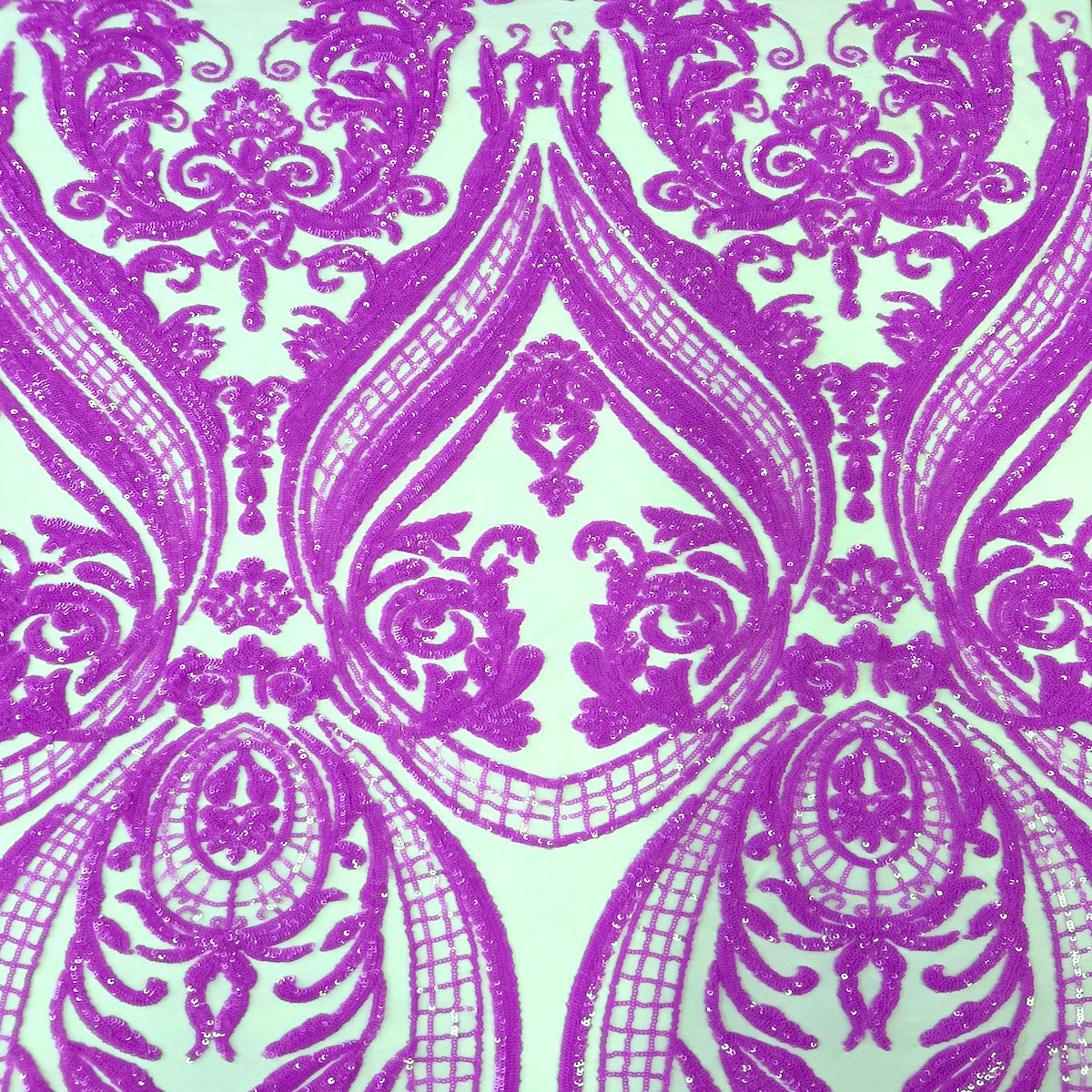 Catina Damask Stretch Sequins Fabric | Spandex Palace