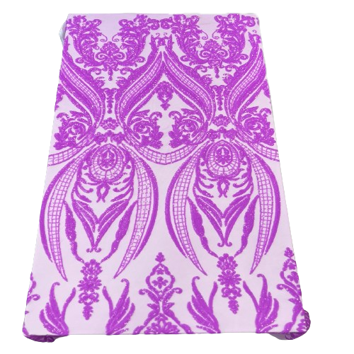 Catina Damask Stretch Sequins Fabric | Spandex Palace